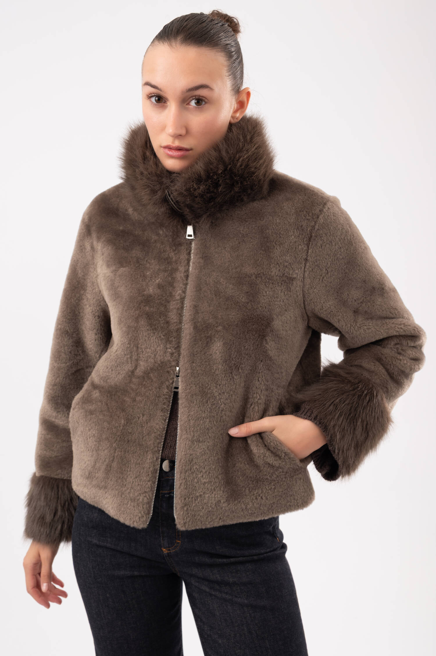 Faux-Fur-Jacke XANA TOSCANY in Braun