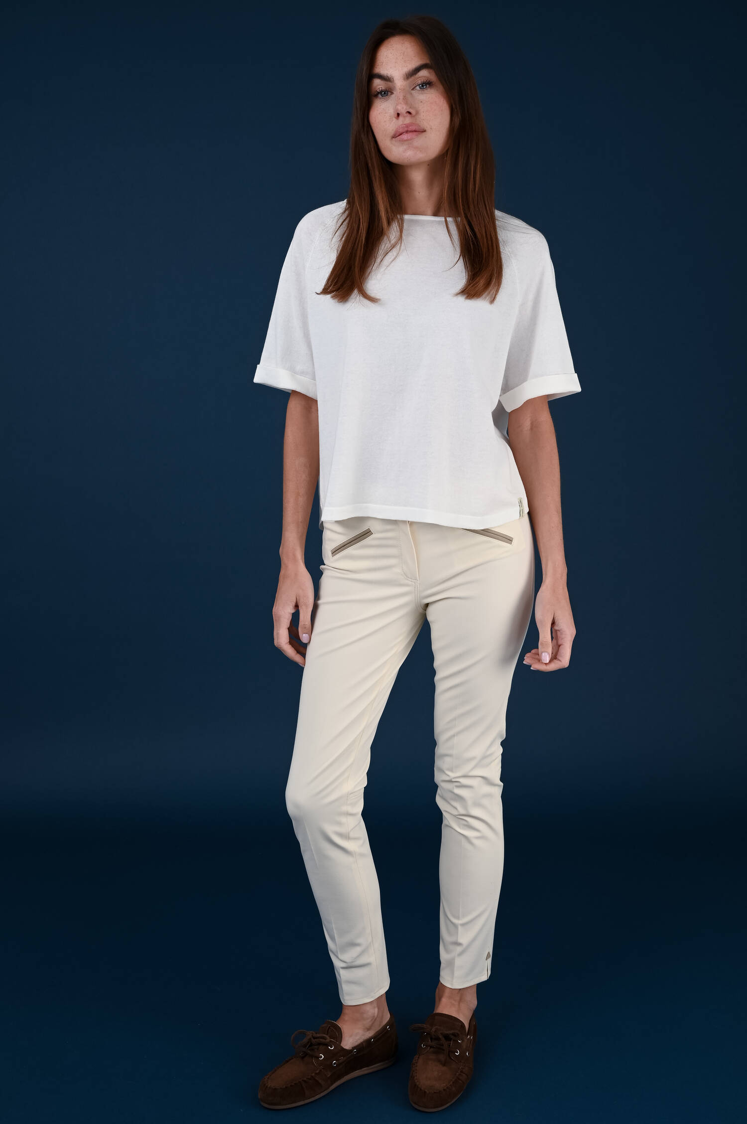 Kurzarm-Sweater in Weiß