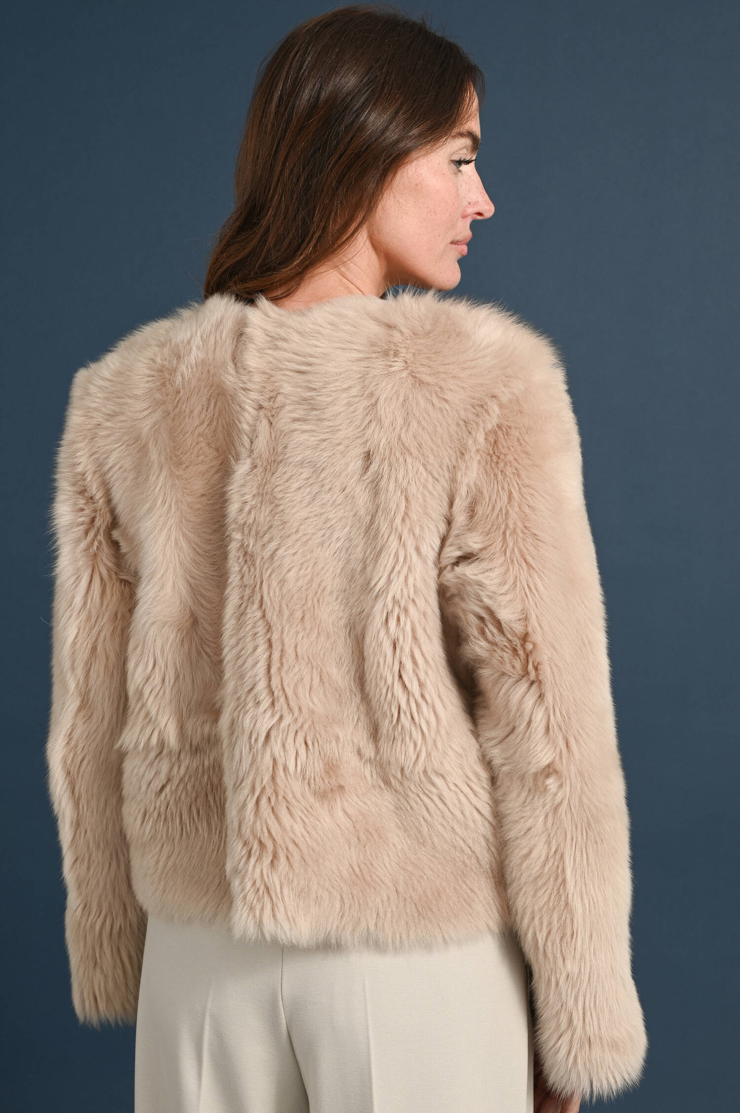 Wendejacke NINA aus Lammleder in Nude