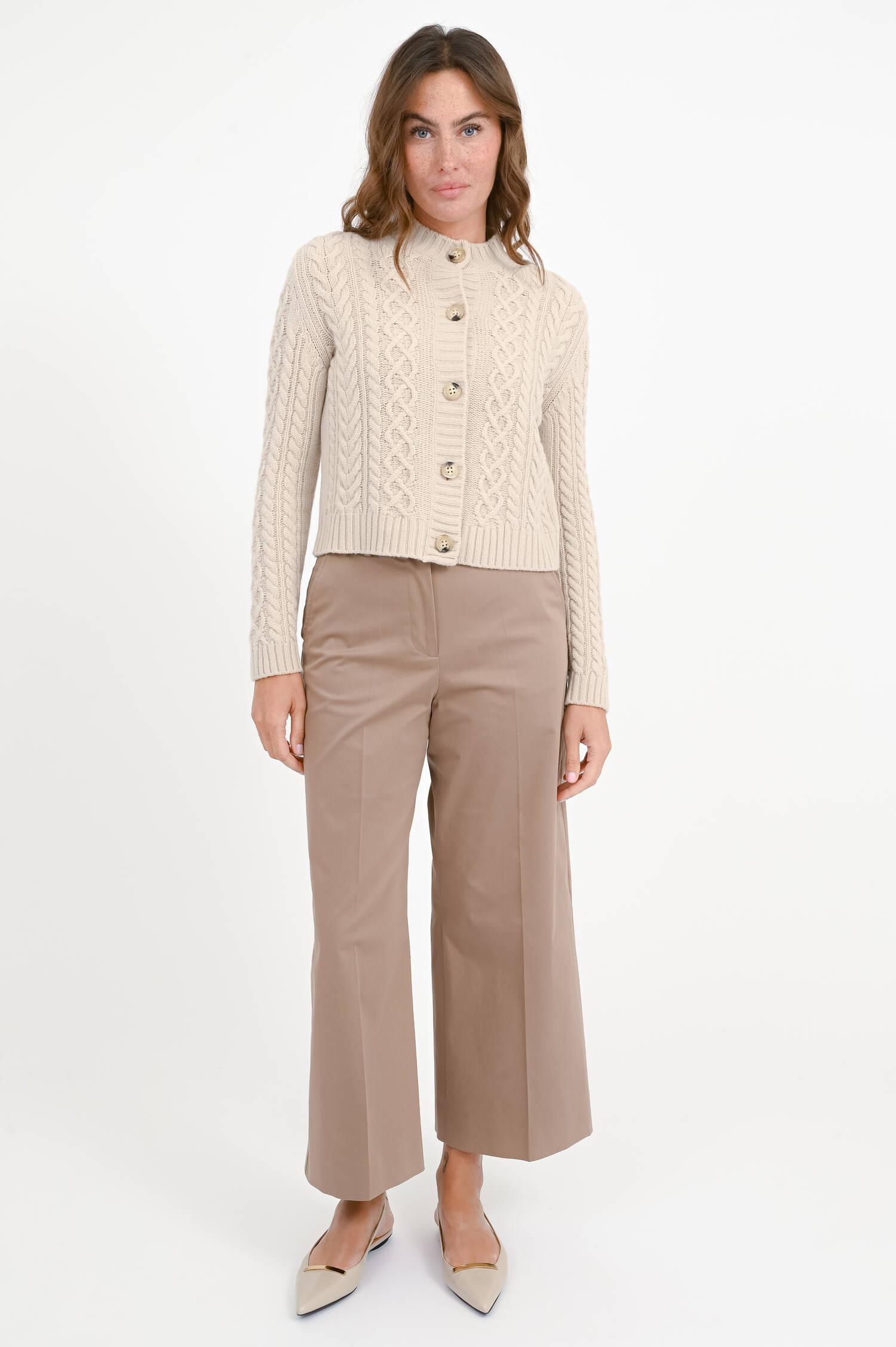 Zopfstrick-Jacke ABITO in Natur