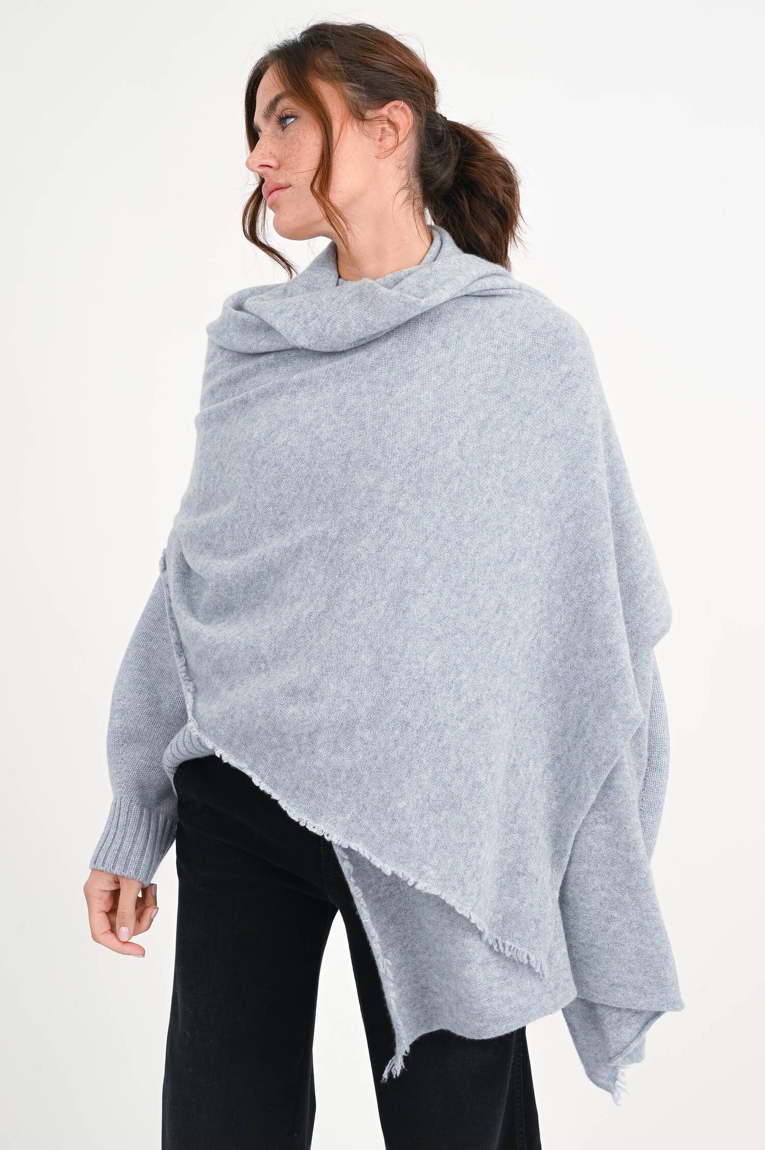 Cashmere-Tuch in Hellgrau