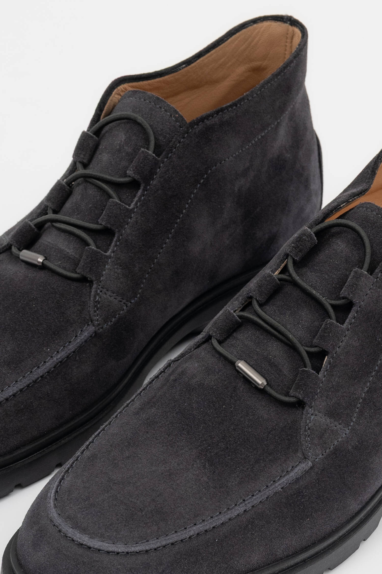 Suede Halbschuhe in Anthrazit