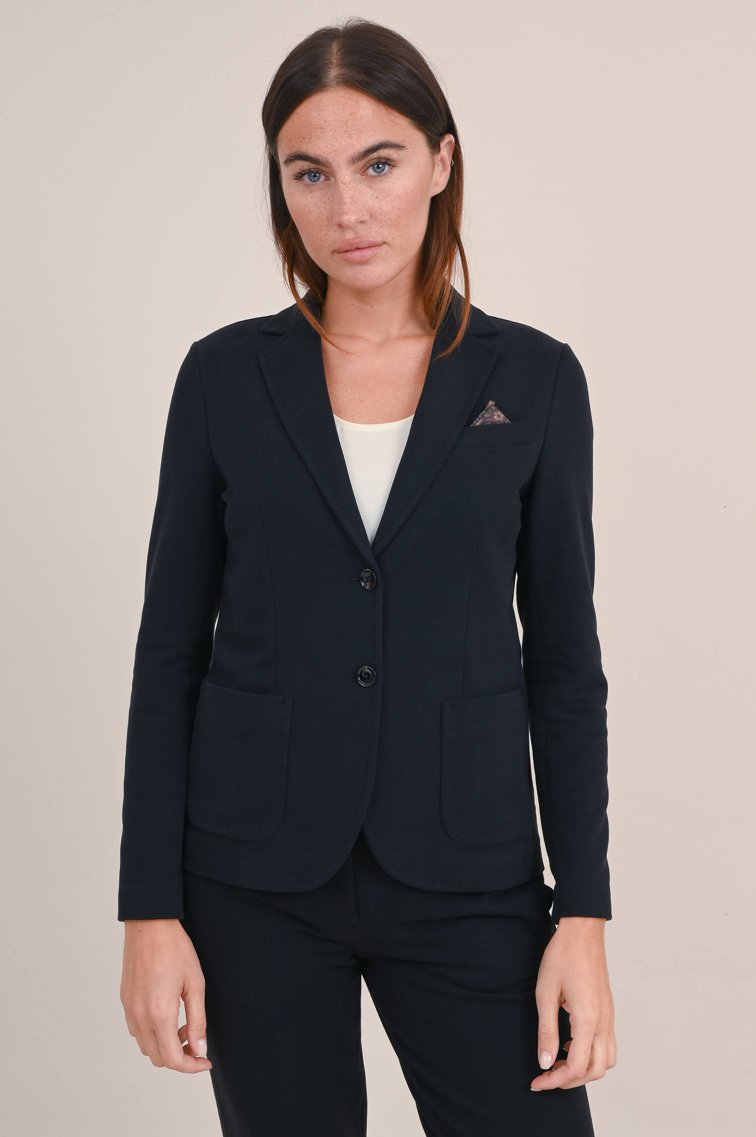 Einreihiger Jersey Blazer in Schwarz
