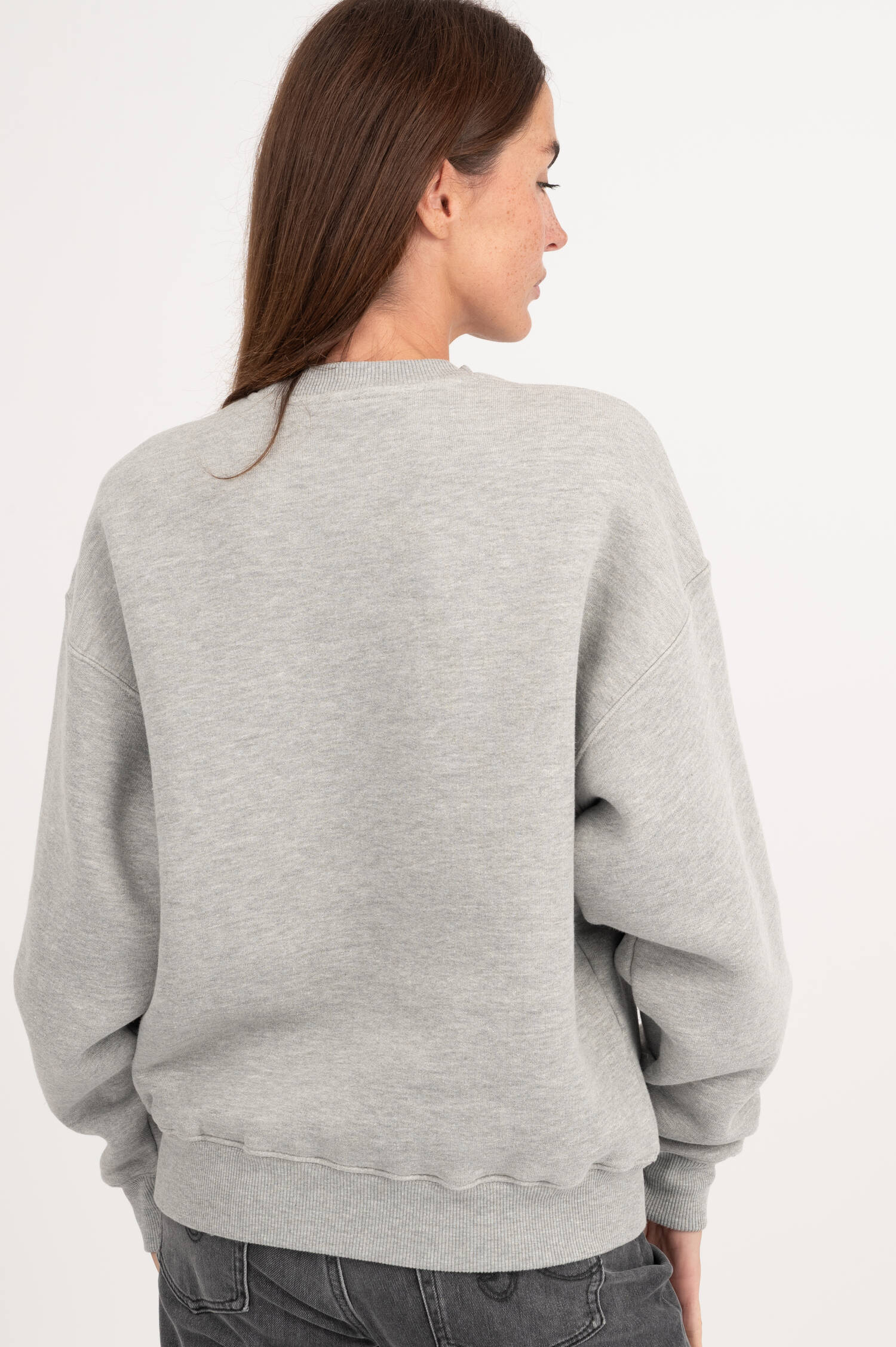 Sweatshirt mit Stick in Grau Sweatshirt mit Stick in Grau