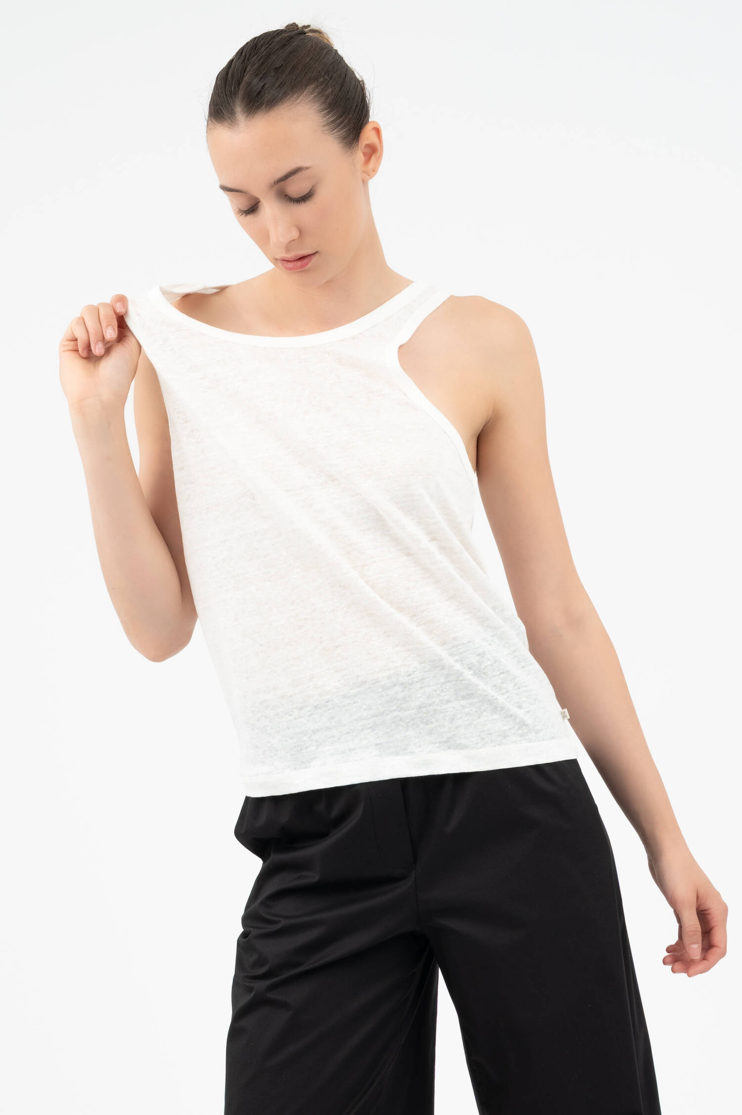 Leinen Tanktop in Weiß Leinen Tanktop in Weiß