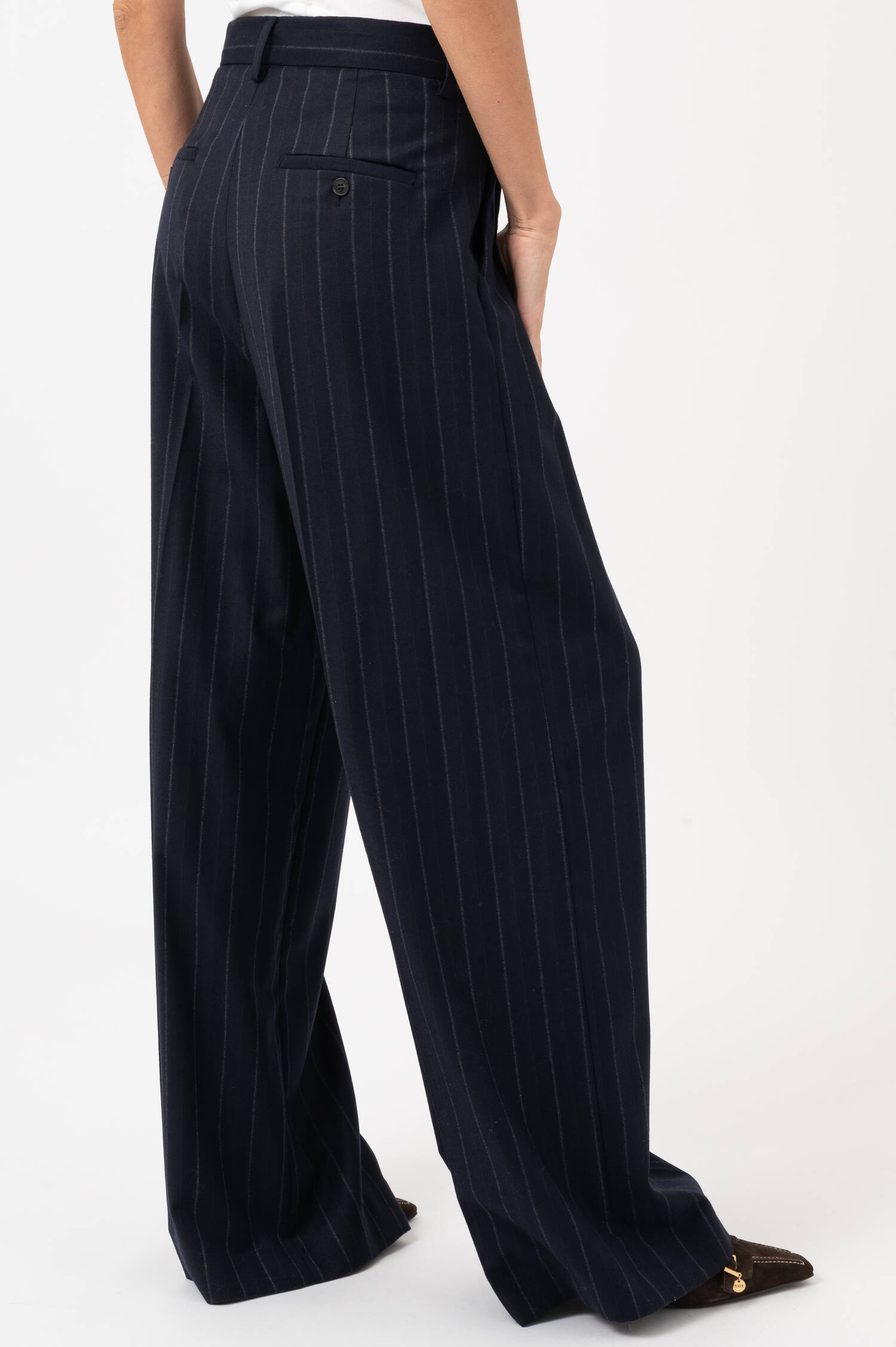 Wide-Leg Bundfaltenhose NEBBIE in Navy