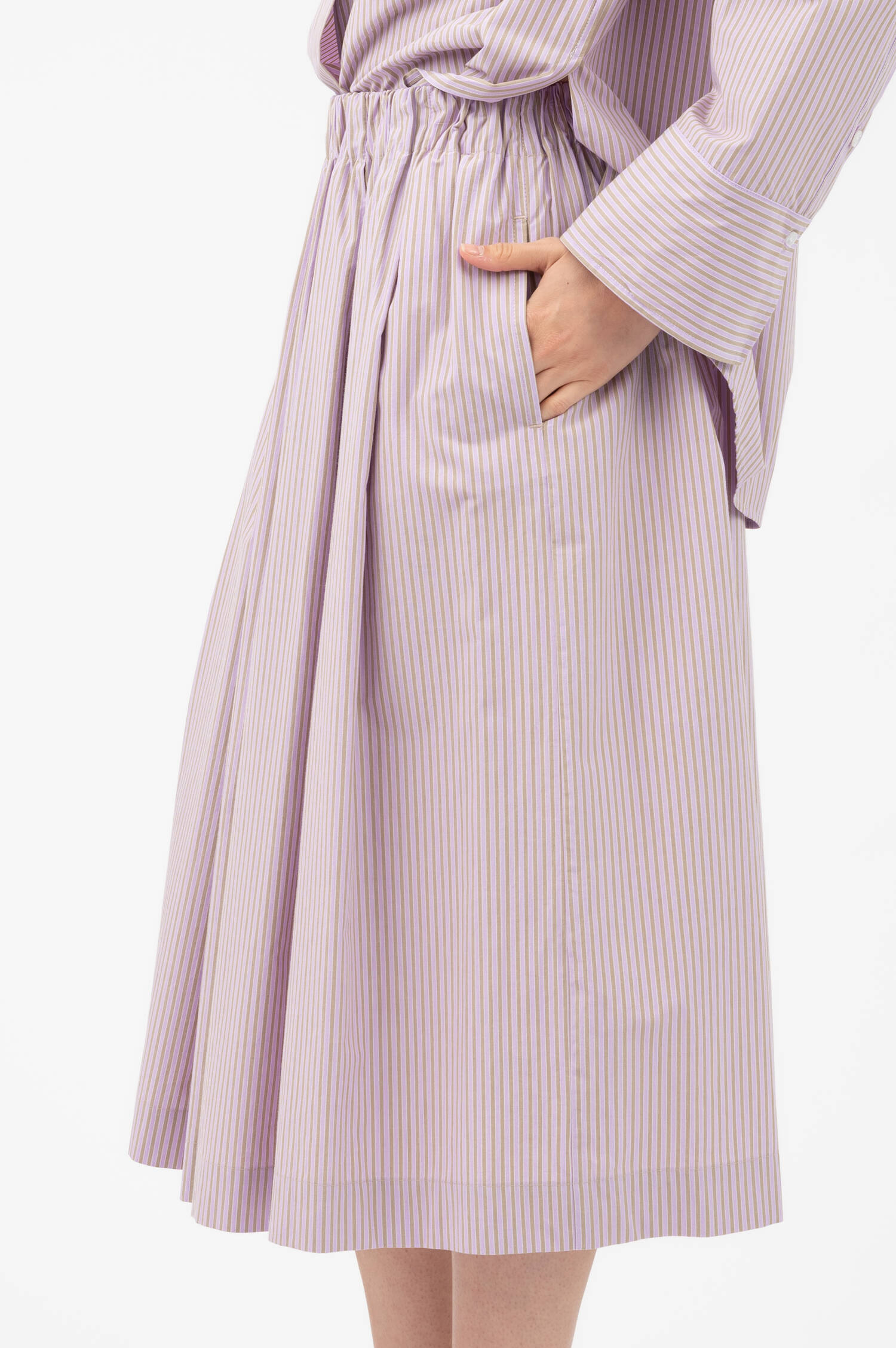 Midi-Rock GONNA in Violett/Beige