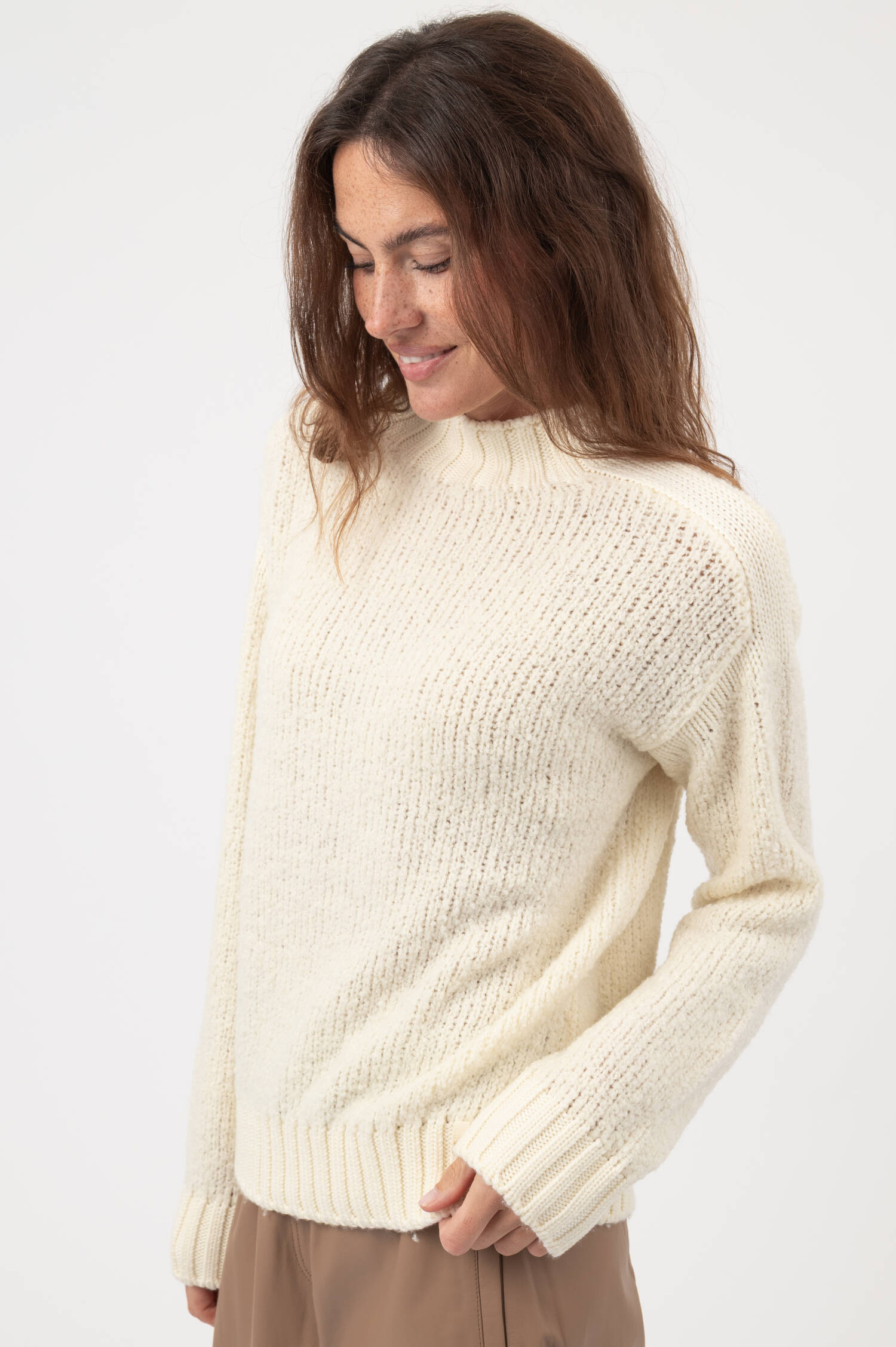 Woll-Mix-Pullover in Beige Woll-Mix-Pullover in Beige