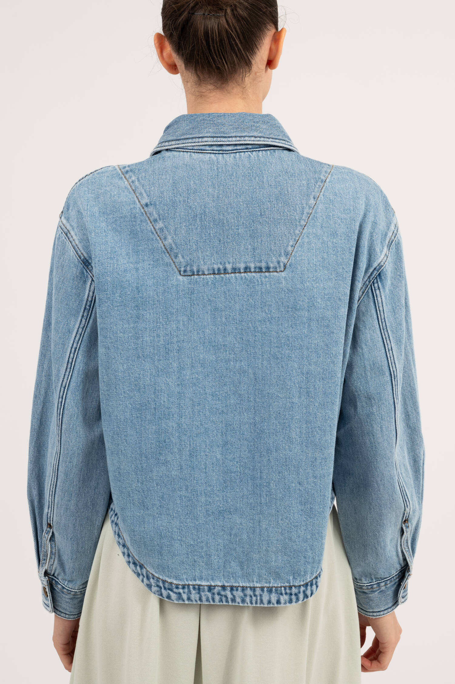 Jeansbluse in Mittelblau