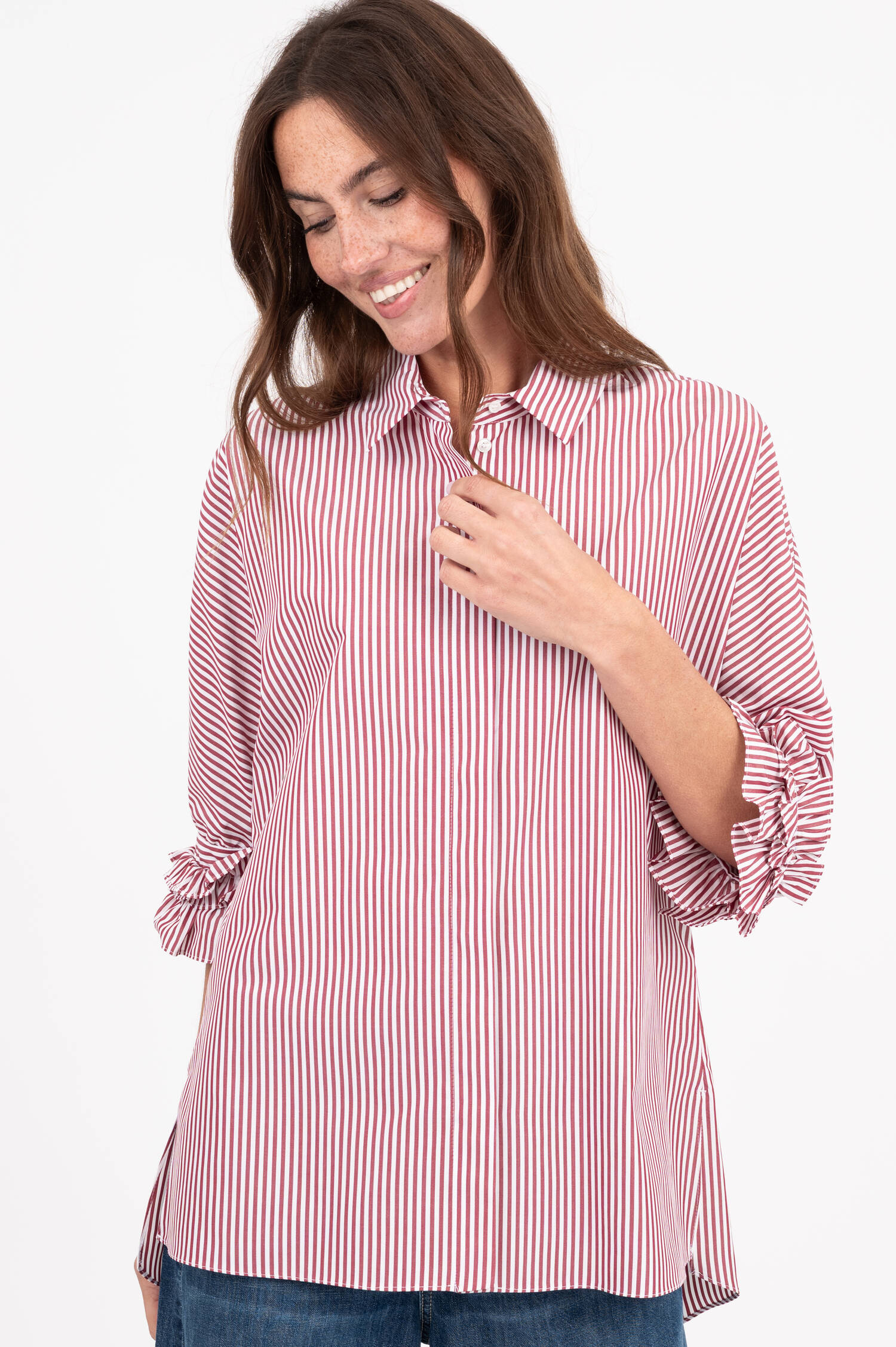 Bluse NEBBIE in Bordeaux/Weiß gestreift Bluse NEBBIE in Bordeaux/Weiß gestreift