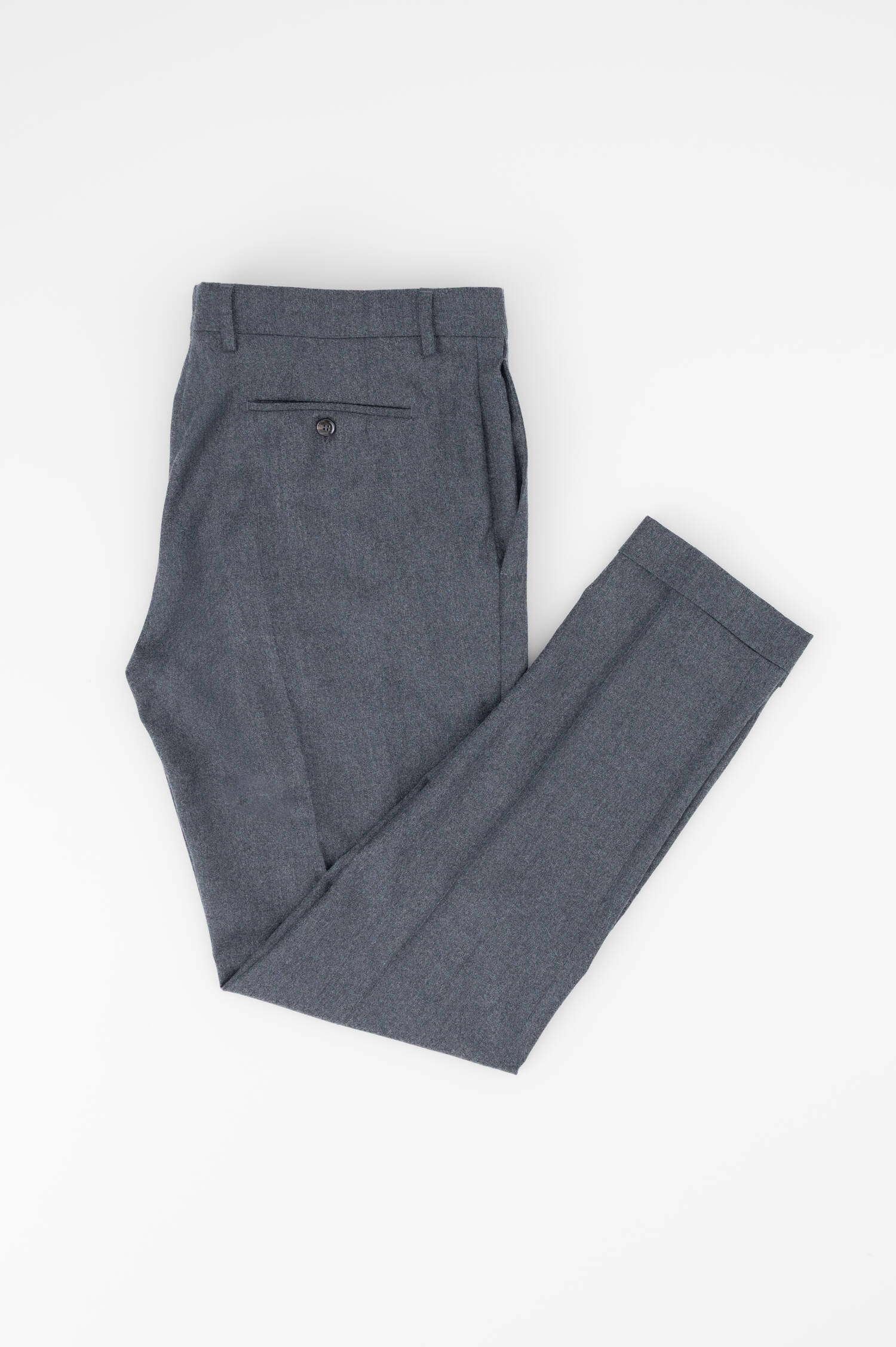 Flannel-Chinohose in Dunkelgrau meliert