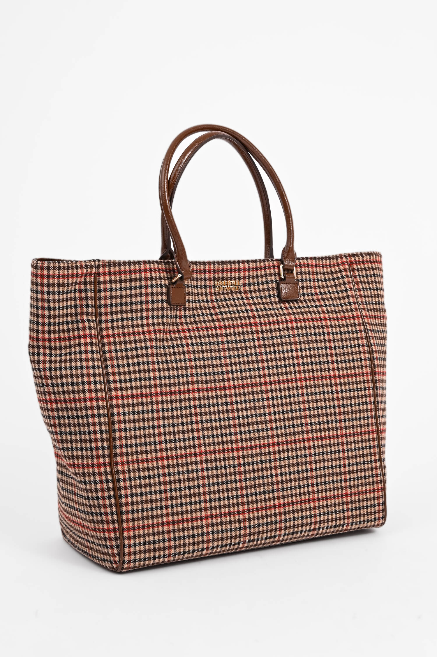 Karierter Shopper in Rot/Braun/Schwarz