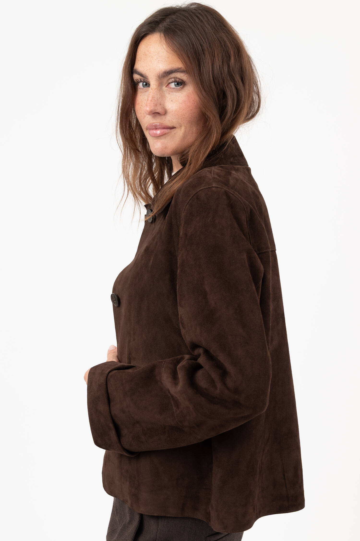 Velourslederjacke ELLA in Braun Velourslederjacke ELLA in Braun
