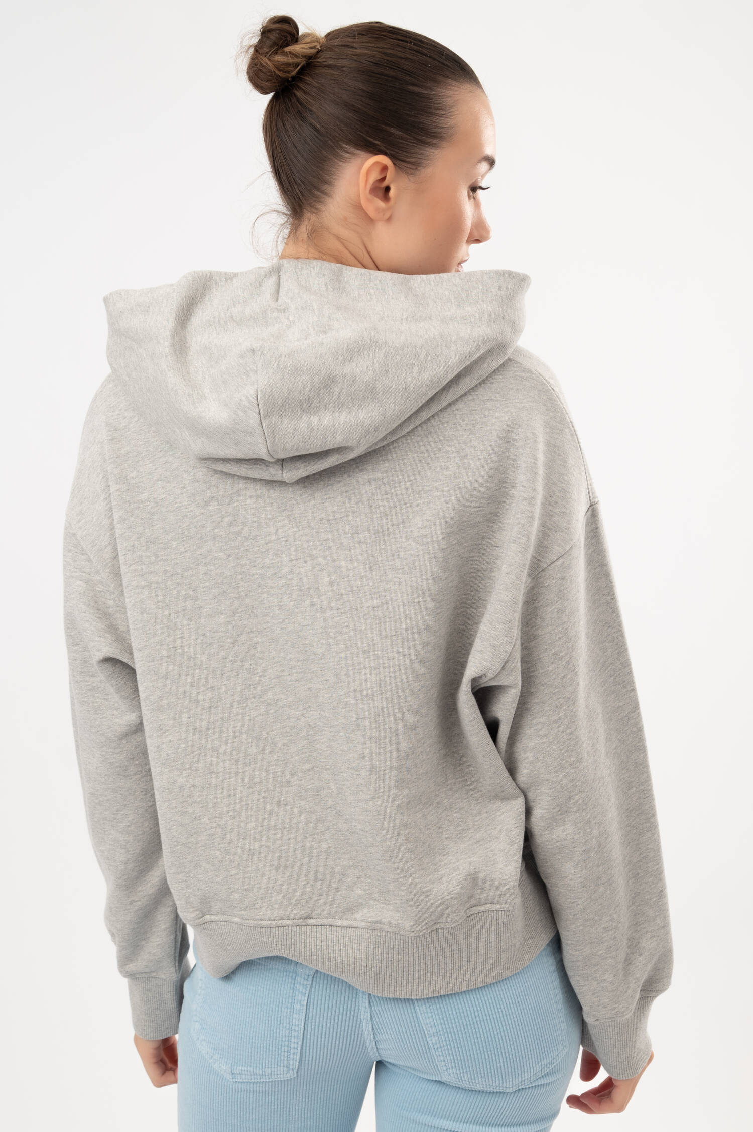 Hoodie mit Schleife in Grau meliert