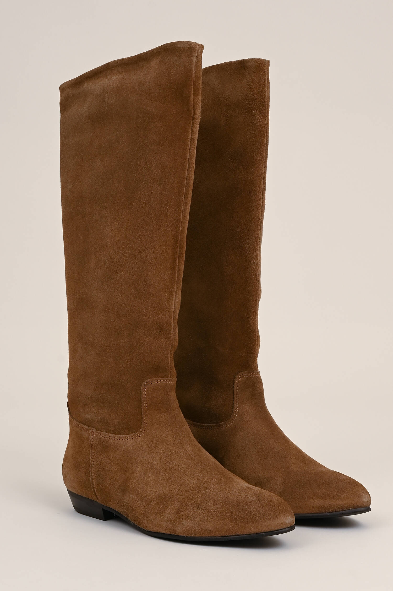 Veloursleder Stiefel in Braun