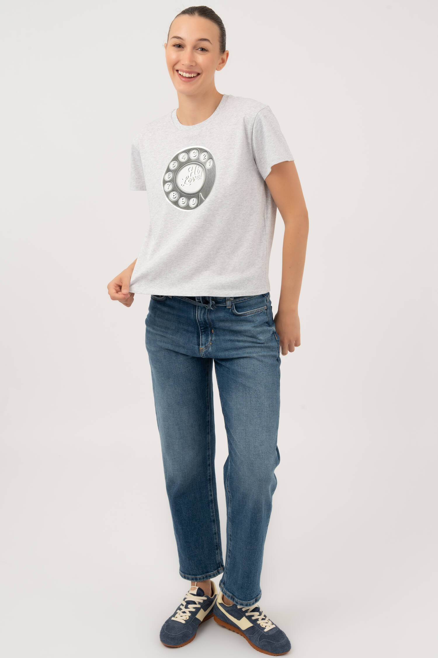 T-Shirt PHONE DIAL in Grau meliert T-Shirt PHONE DIAL in Grau meliert