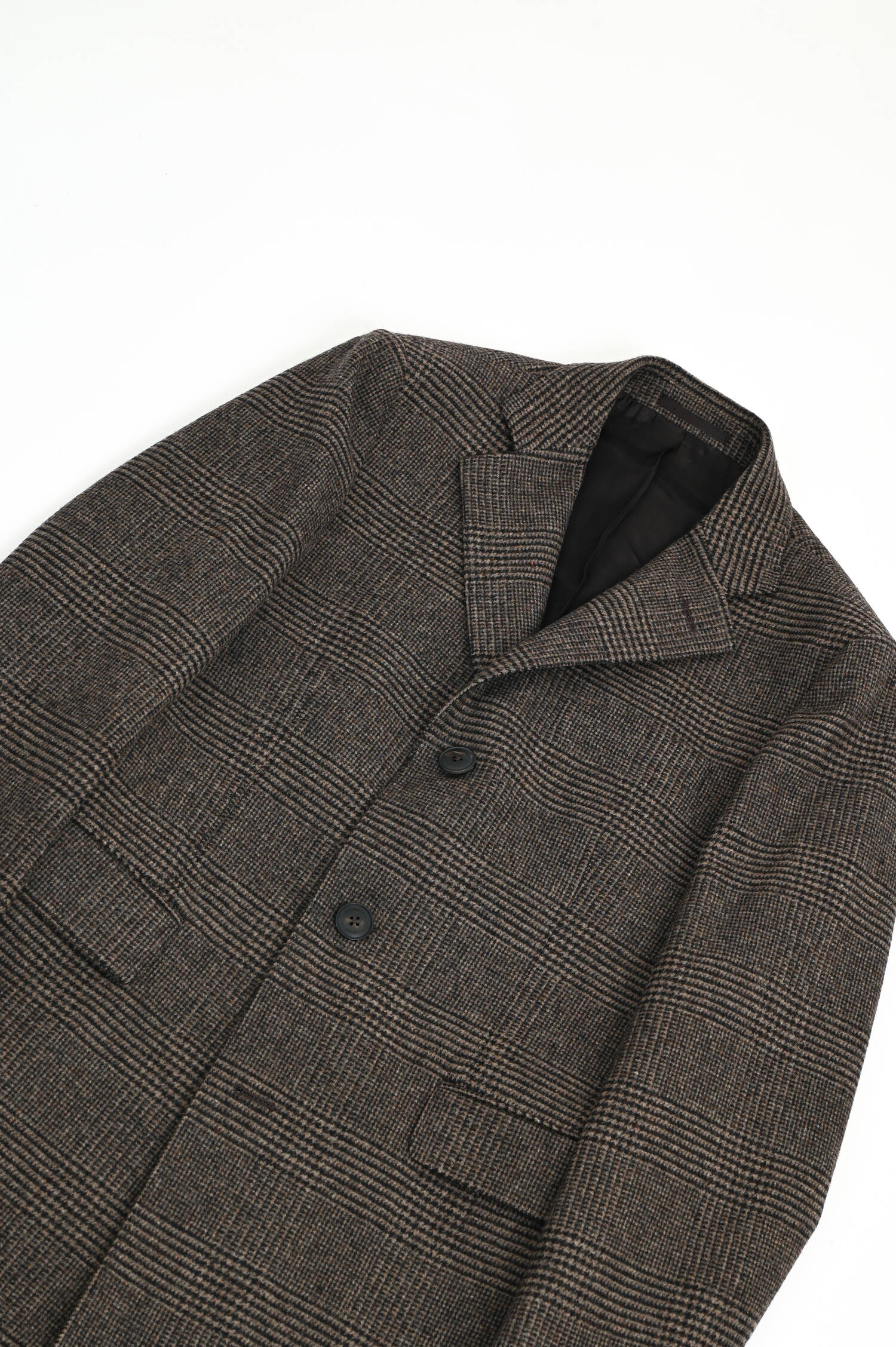 Woll-Mix Mantel in Braun kariert Woll-Mix Mantel in Braun kariert