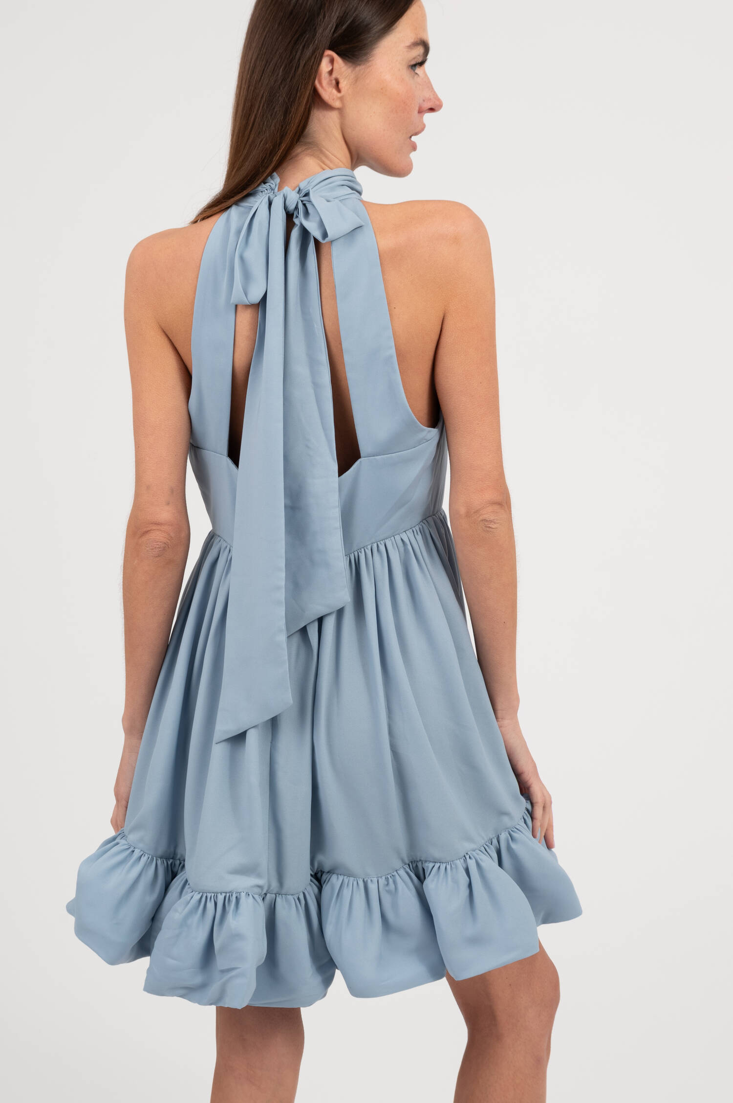 Volantkleid FERN in Skyblau