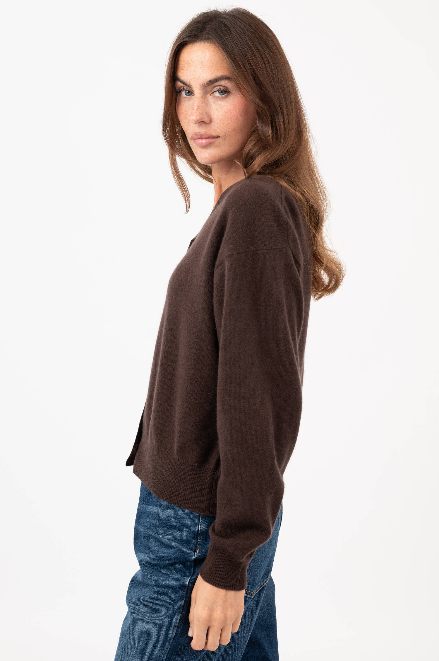 Cashmere-Cardigan in Braun