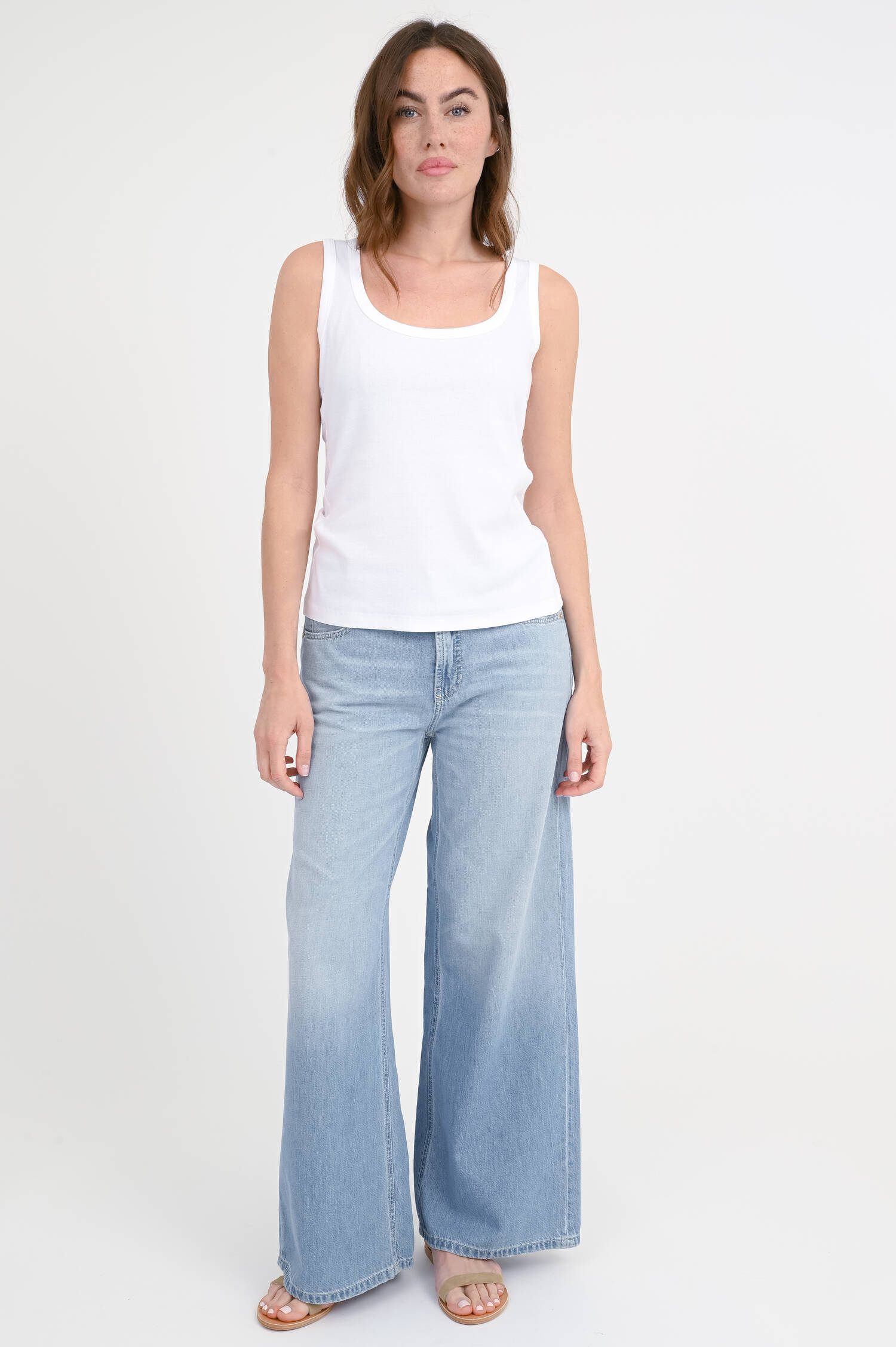 Ripp-Tanktop in Weiß