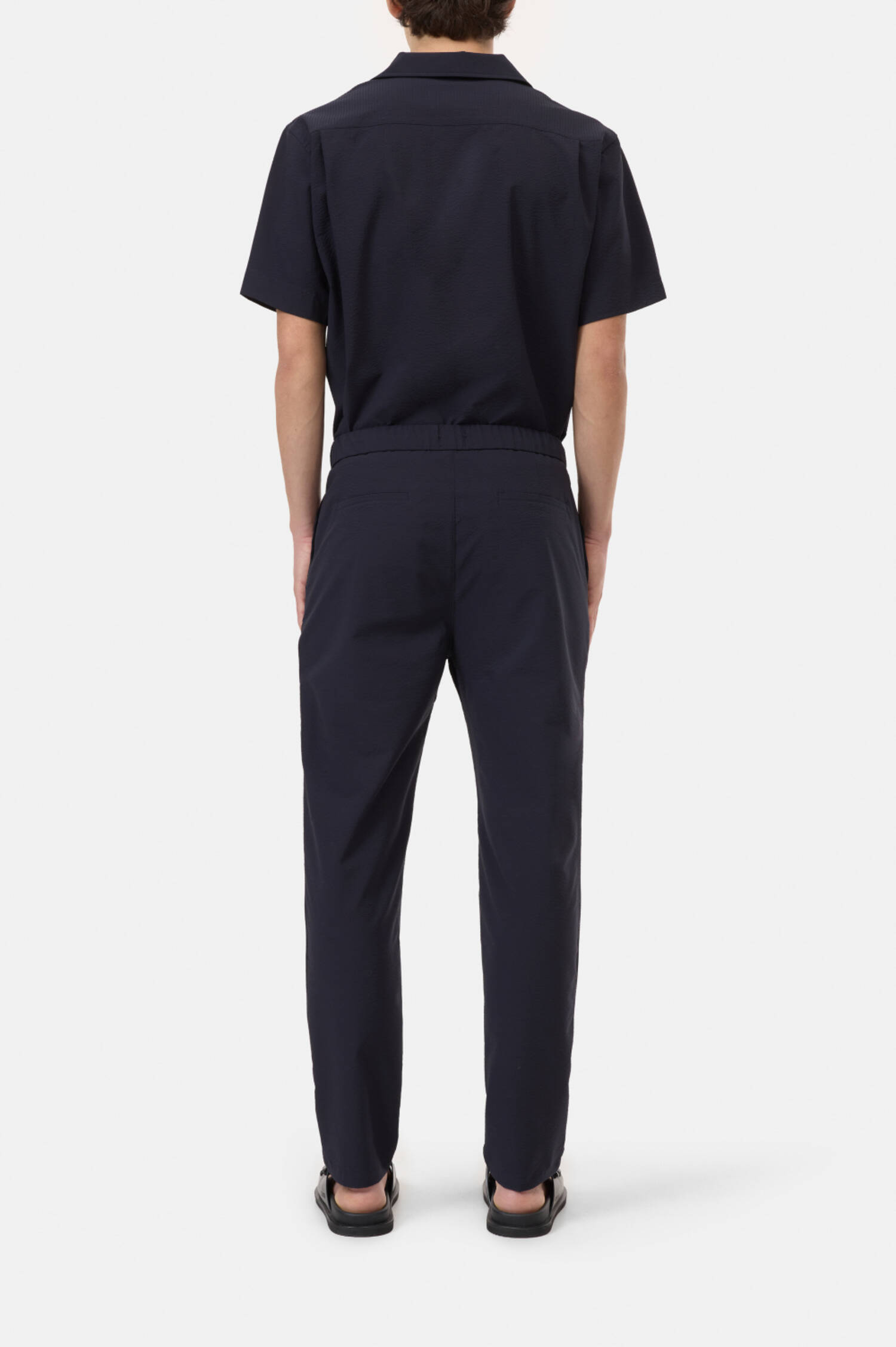 Seersucker Hose VIGO TAPERED in Navyblue