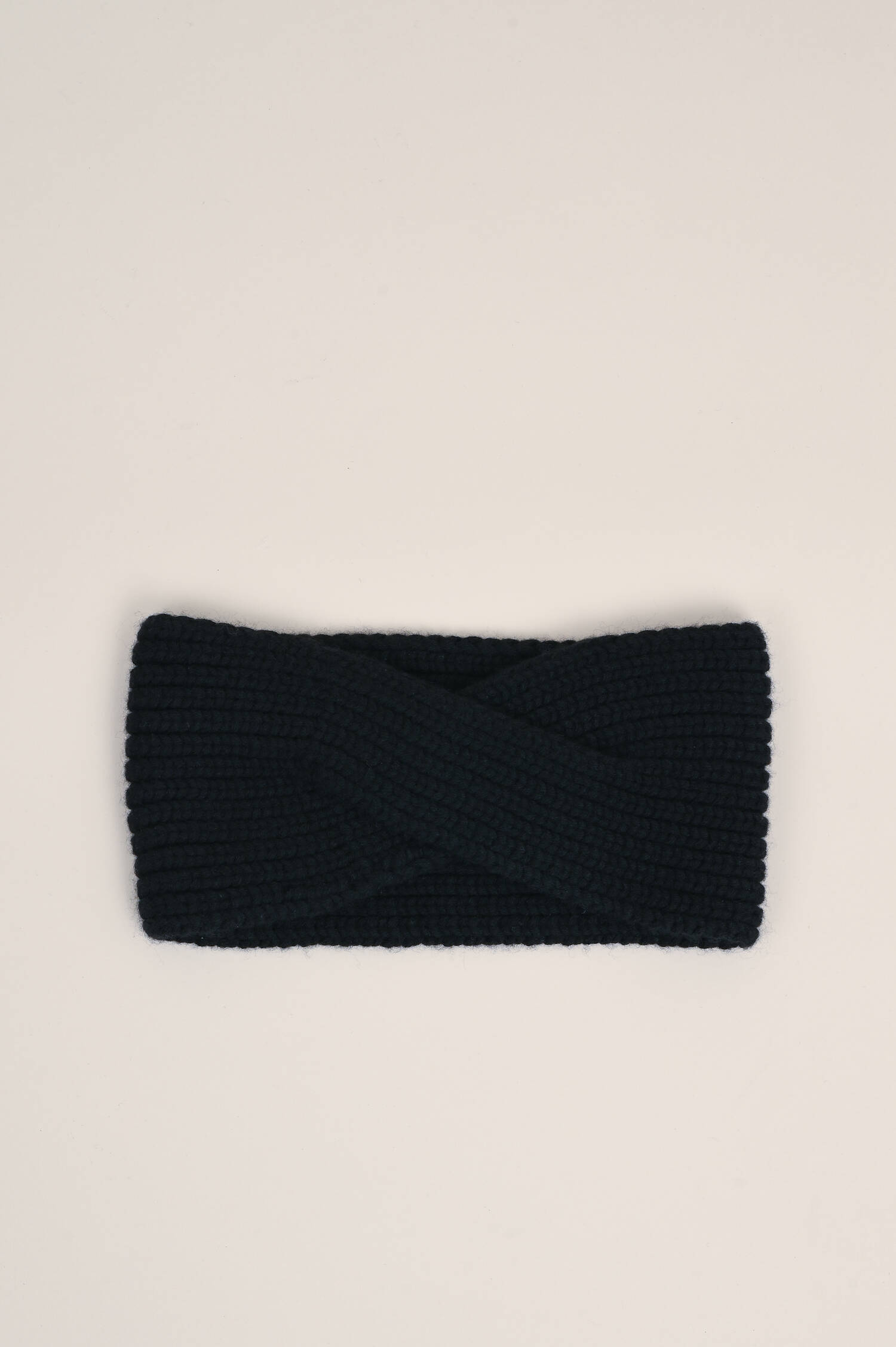 Cashmere Stirnband mit Twist in Schwarz Cashmere Stirnband mit Twist in Schwarz