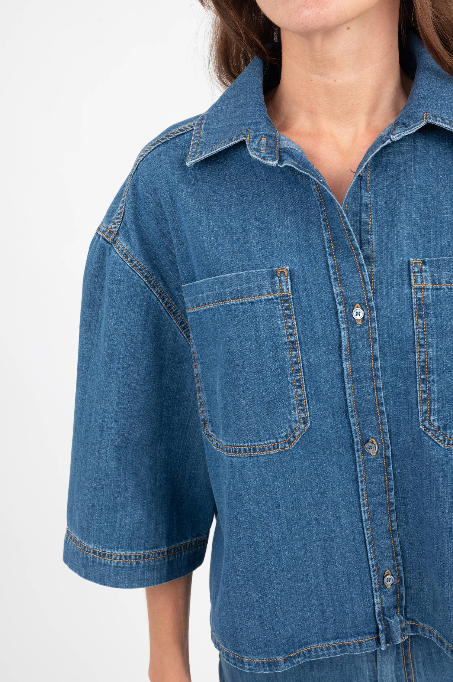 Jeansbluse ZANNATA in Mittelblau Jeansbluse ZANNATA in Mittelblau