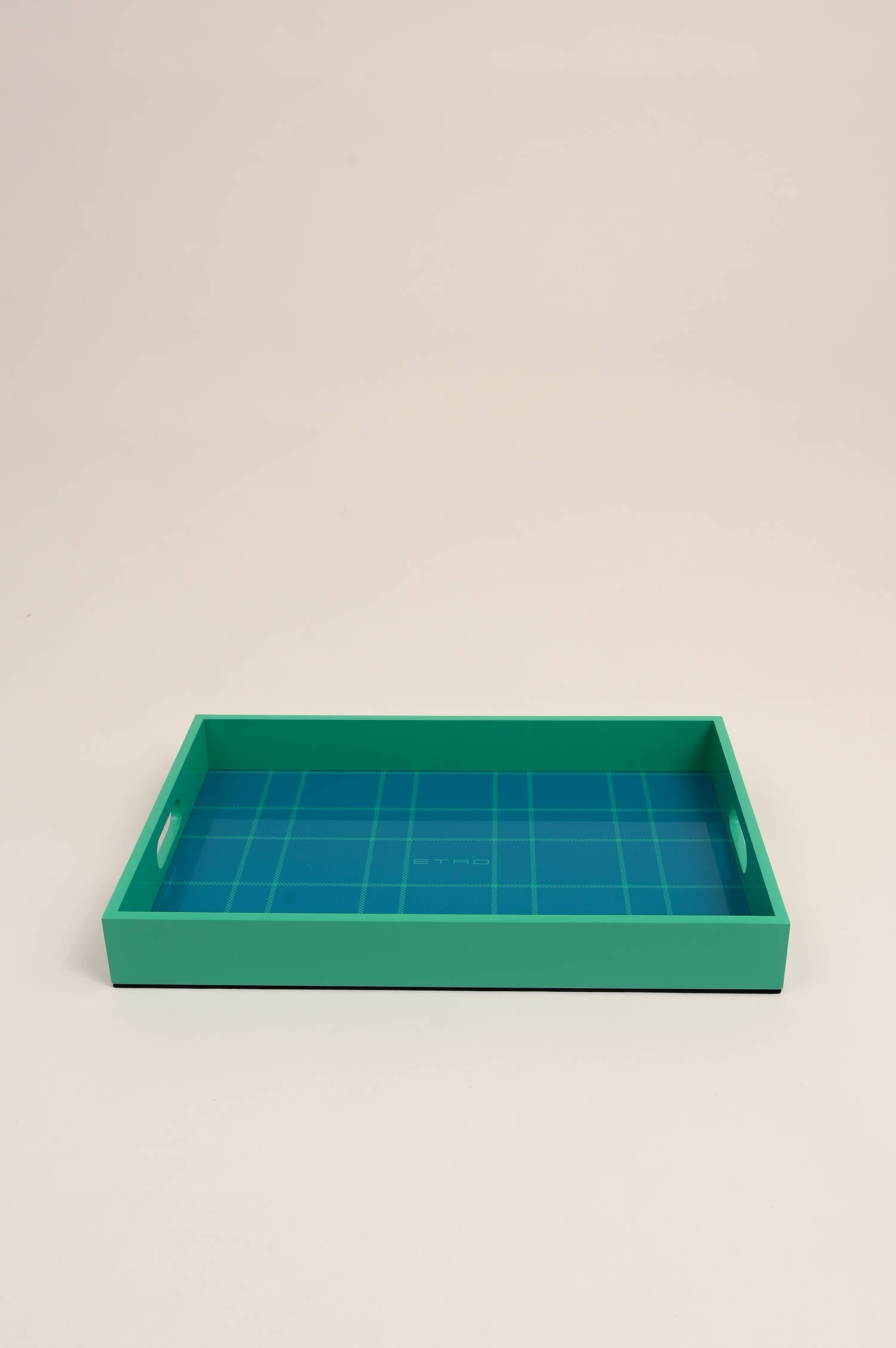 Tablett aus Holz in Türkis/Blau