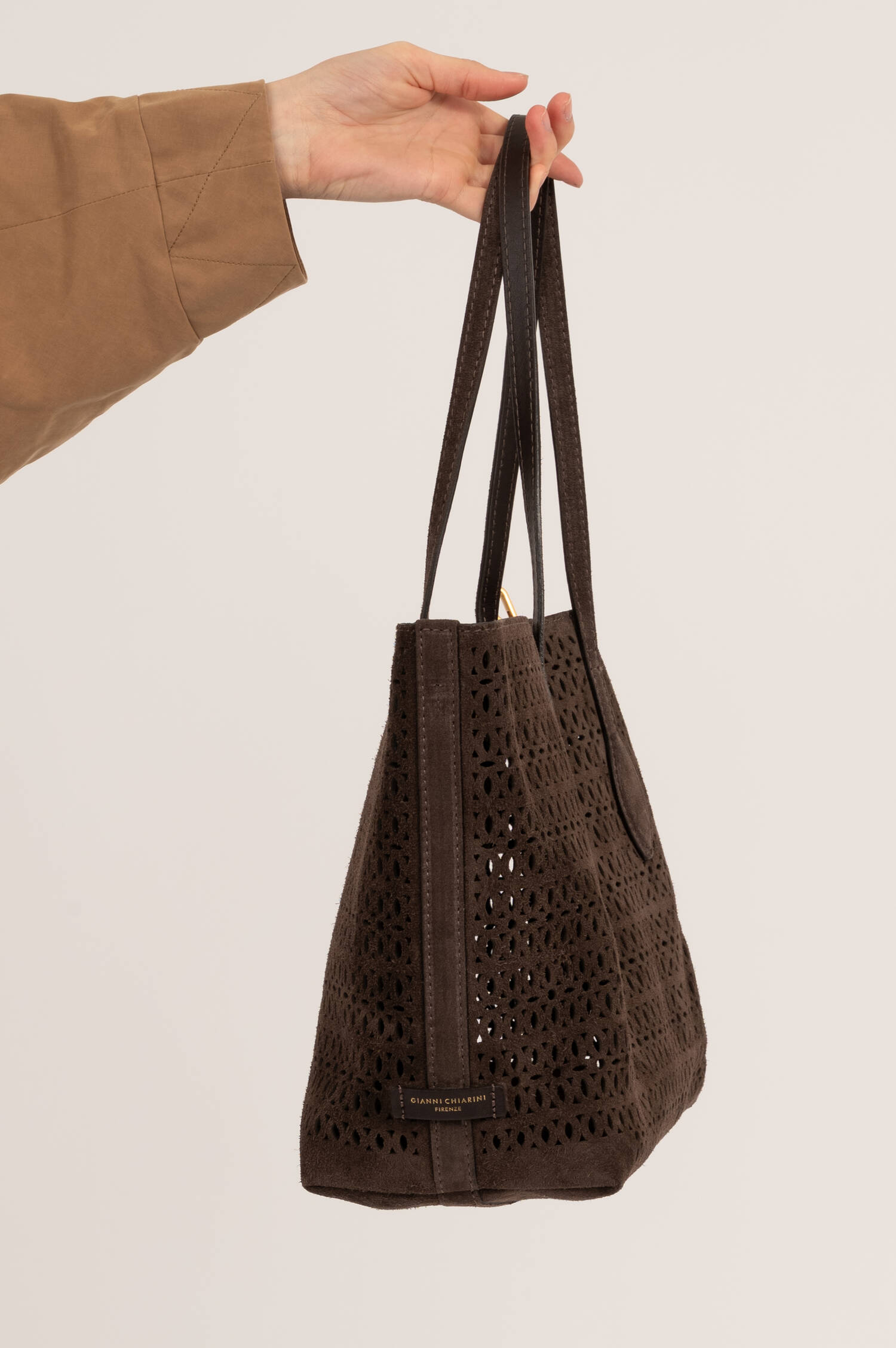 Veloursleder Tasche MASHUP in Moka Veloursleder Tasche MASHUP in Moka