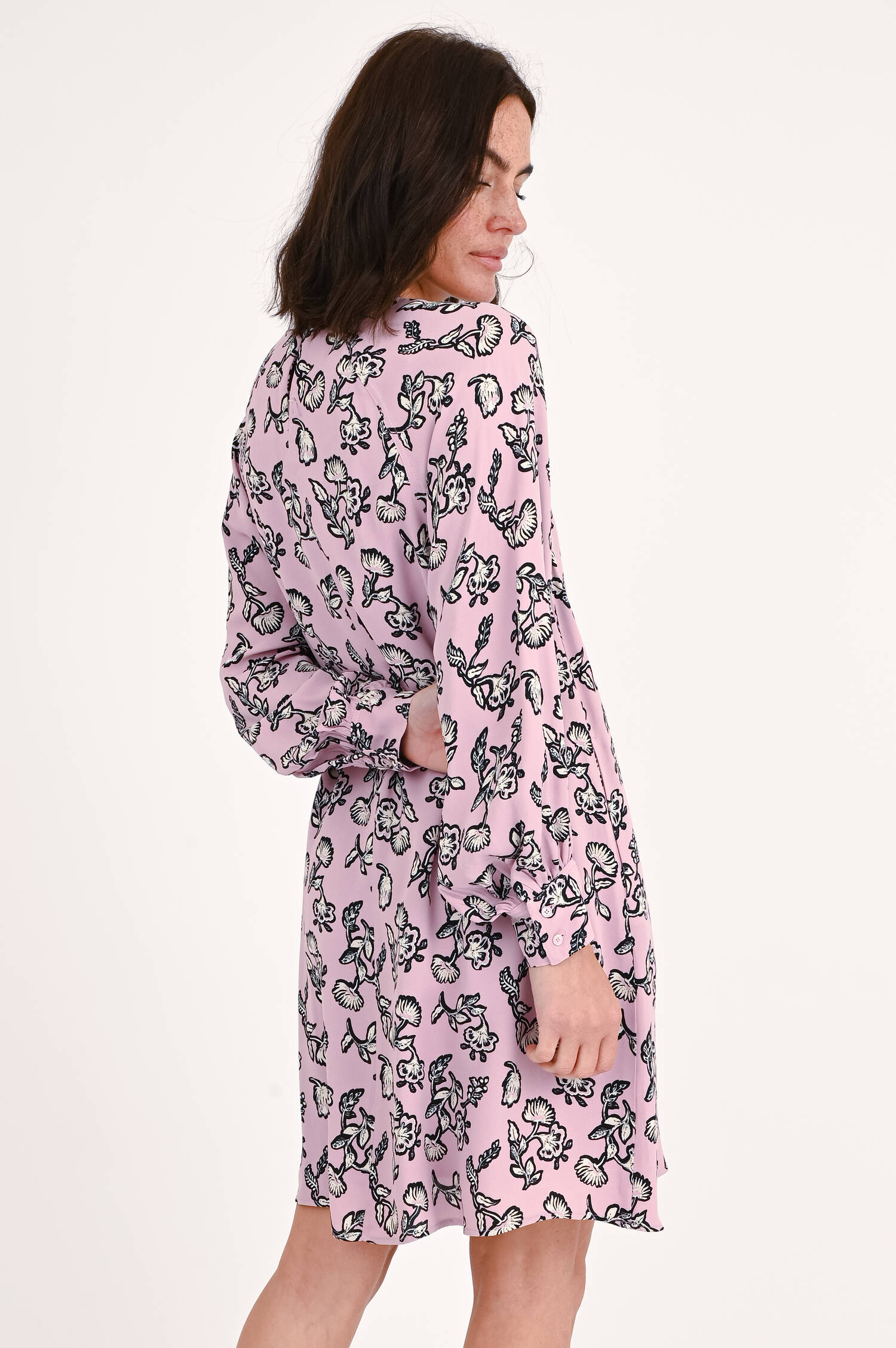 Kleid LOLA mit Blumenprint in Mauve/Multicolor
