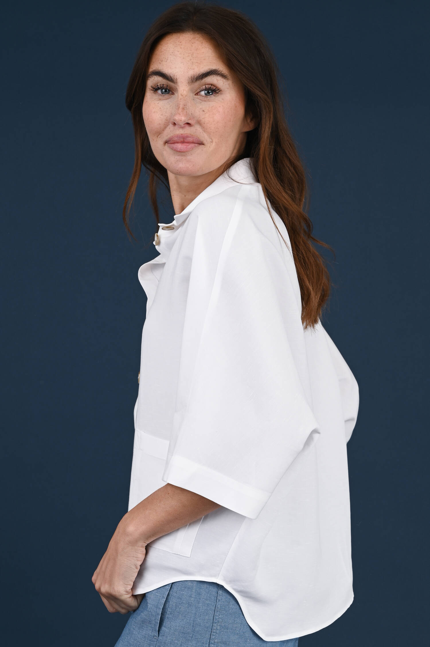 Boxy Bluse in Setaweiß Boxy Bluse in Setaweiß