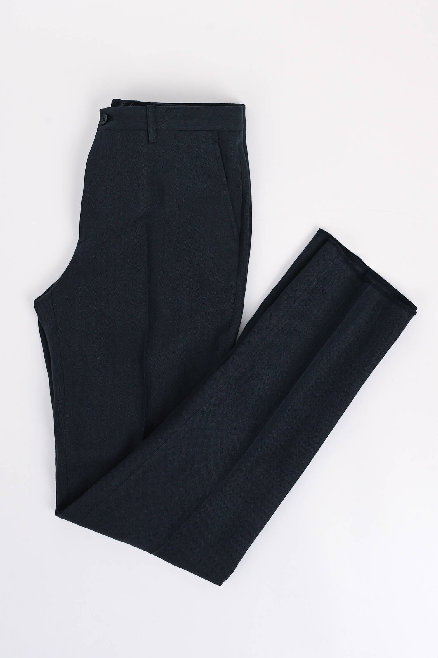 Leinenhose mit dezentem Muster in Navy Leinenhose mit dezentem Muster in Navy