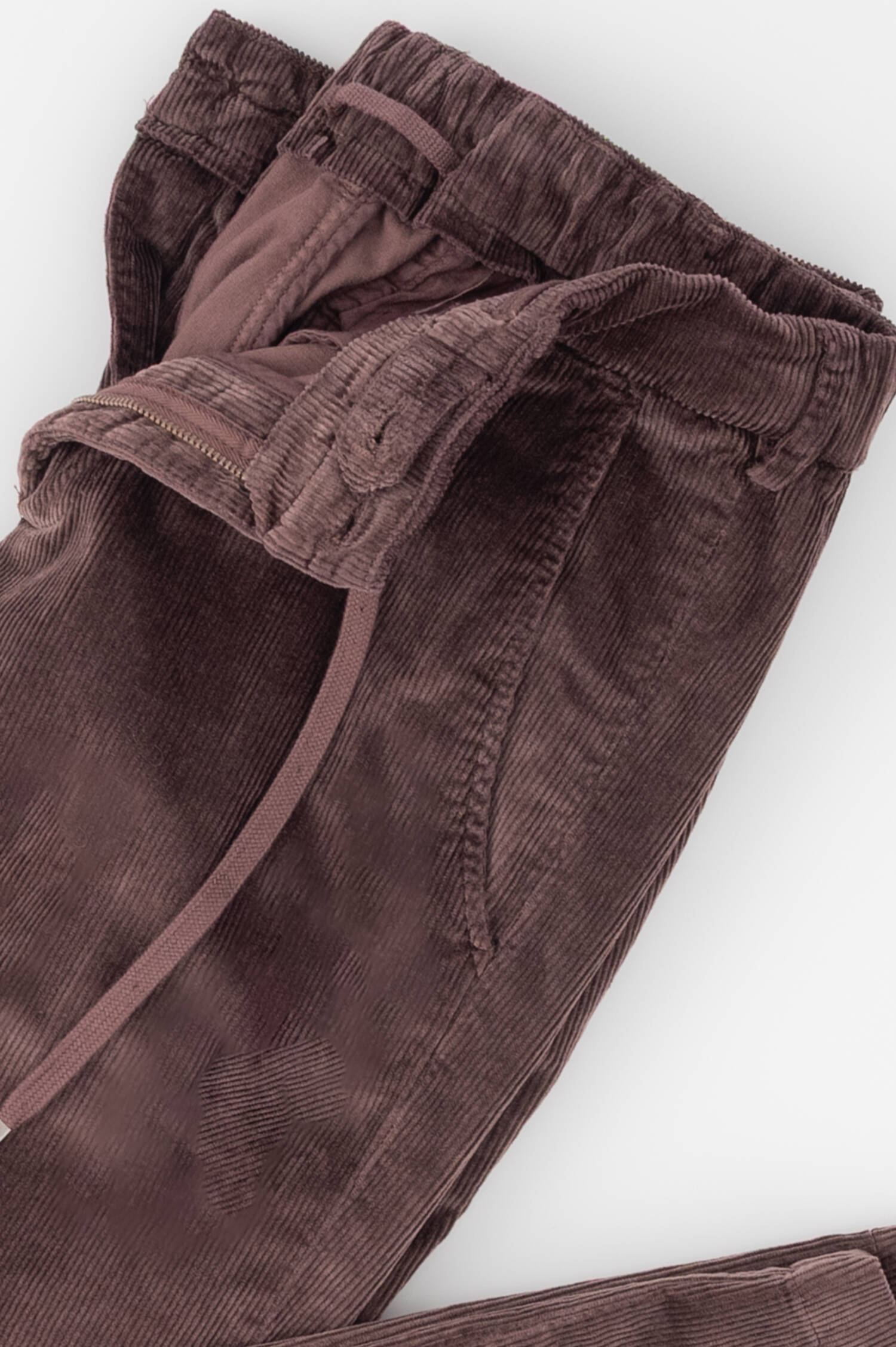 Cordhose mit Tunnelzug in Braun