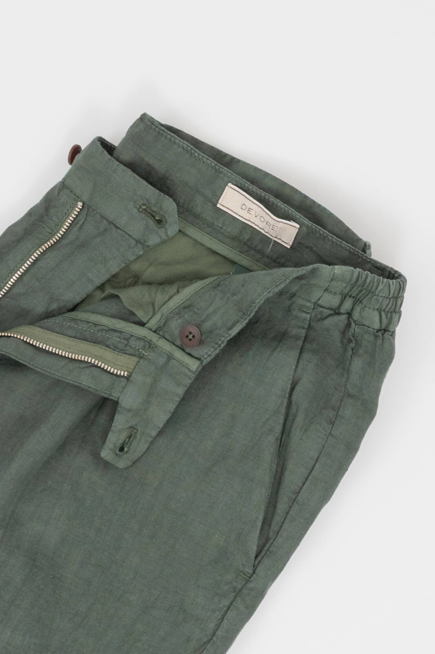 Leinen Hose in Dunkelgrün