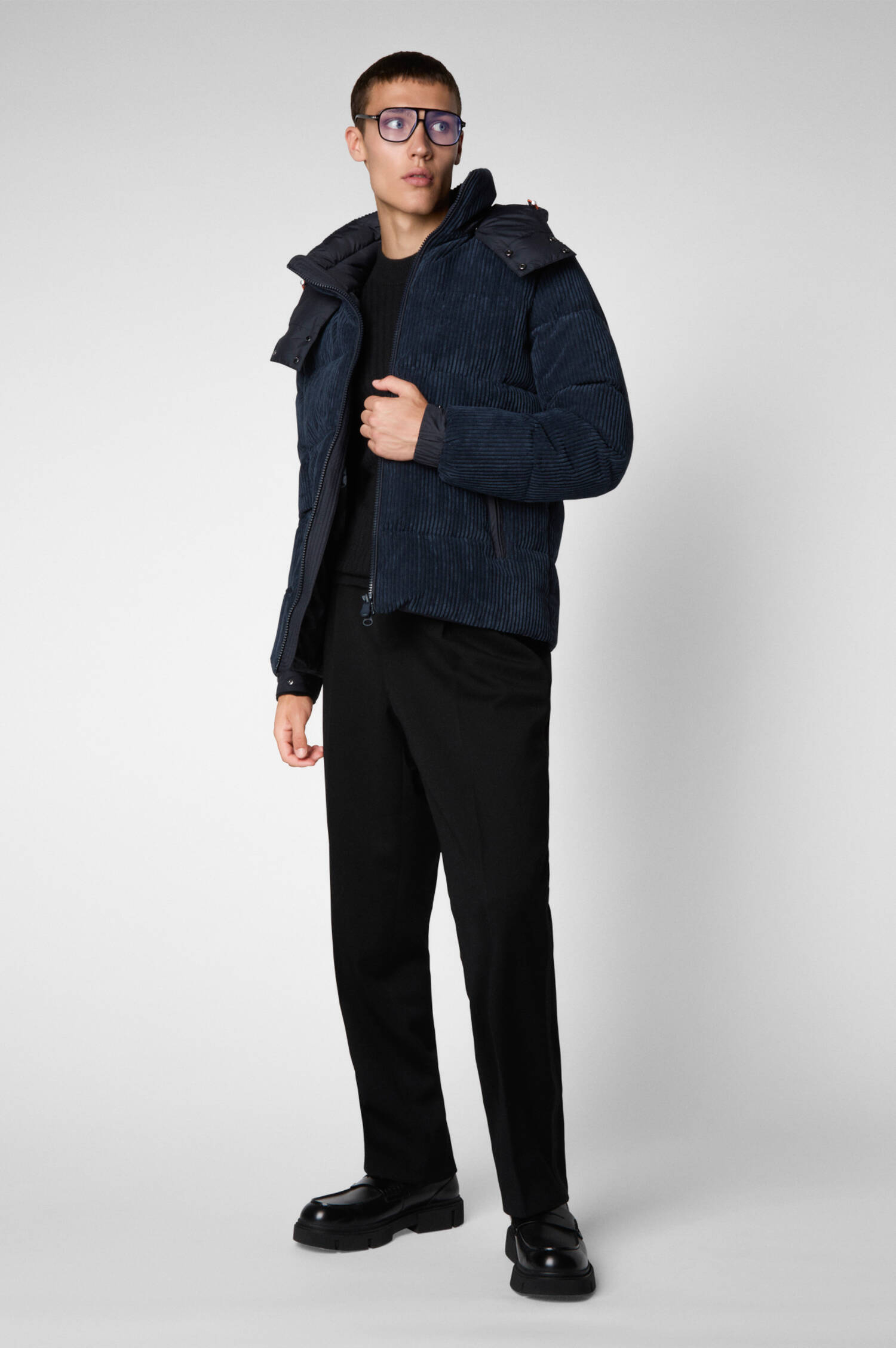 Jacke ALBUS aus Cord in Marineblau