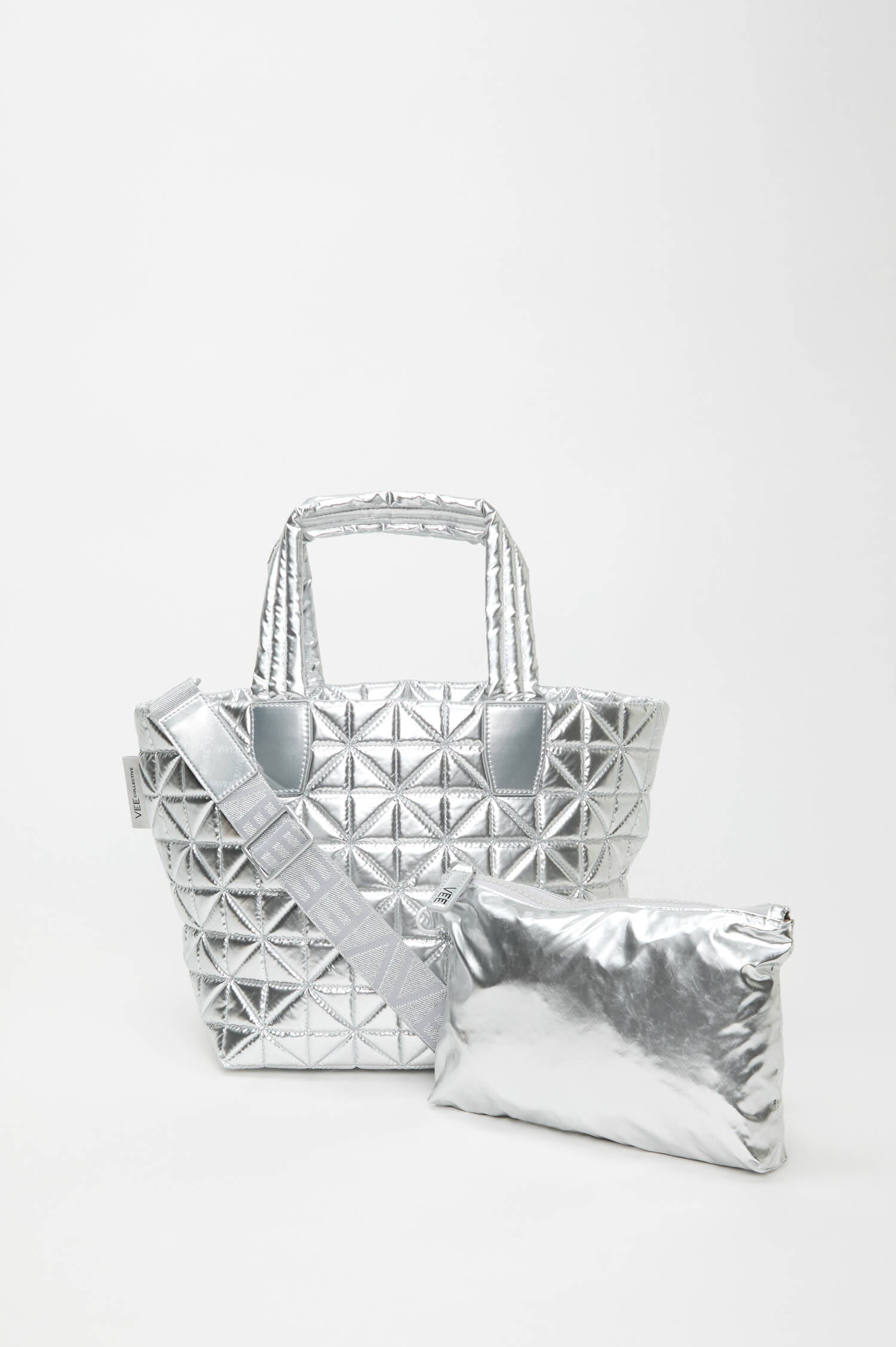 Gesteppte VEE TOTE SMALL in Silber