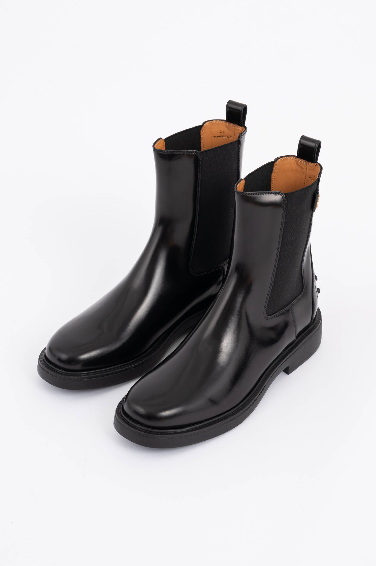 Leder Stiefeletten in Schwarz Leder Stiefeletten in Schwarz