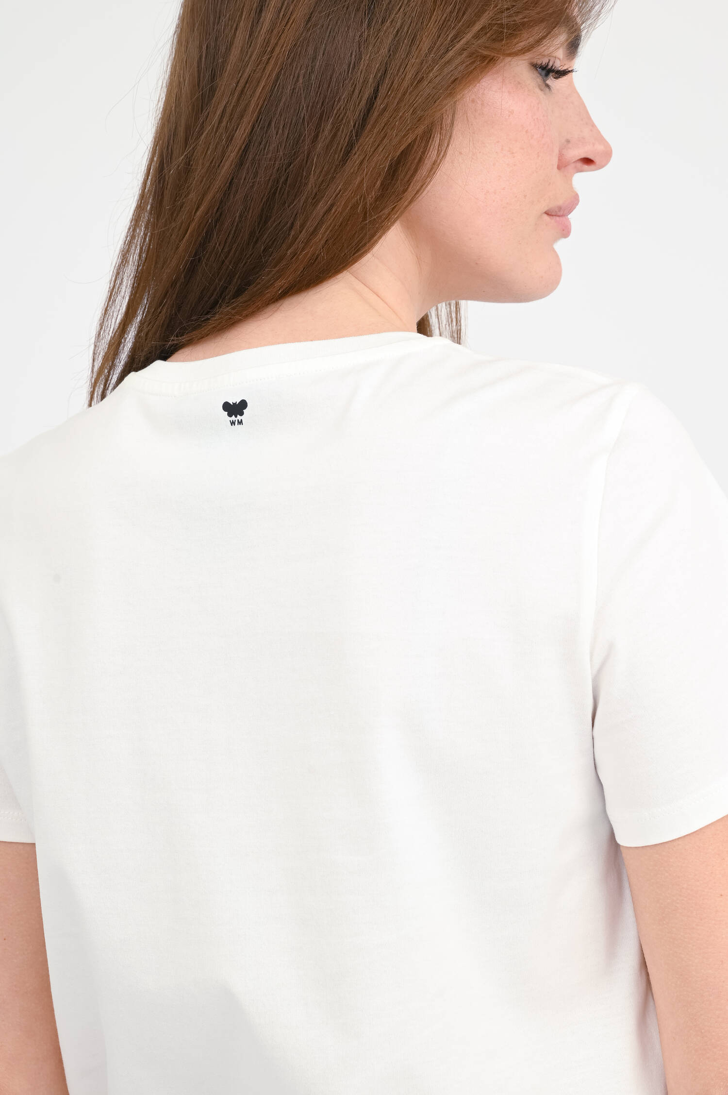 T-Shirt aus Baumwolle in Weiß/Schwarz/Blau