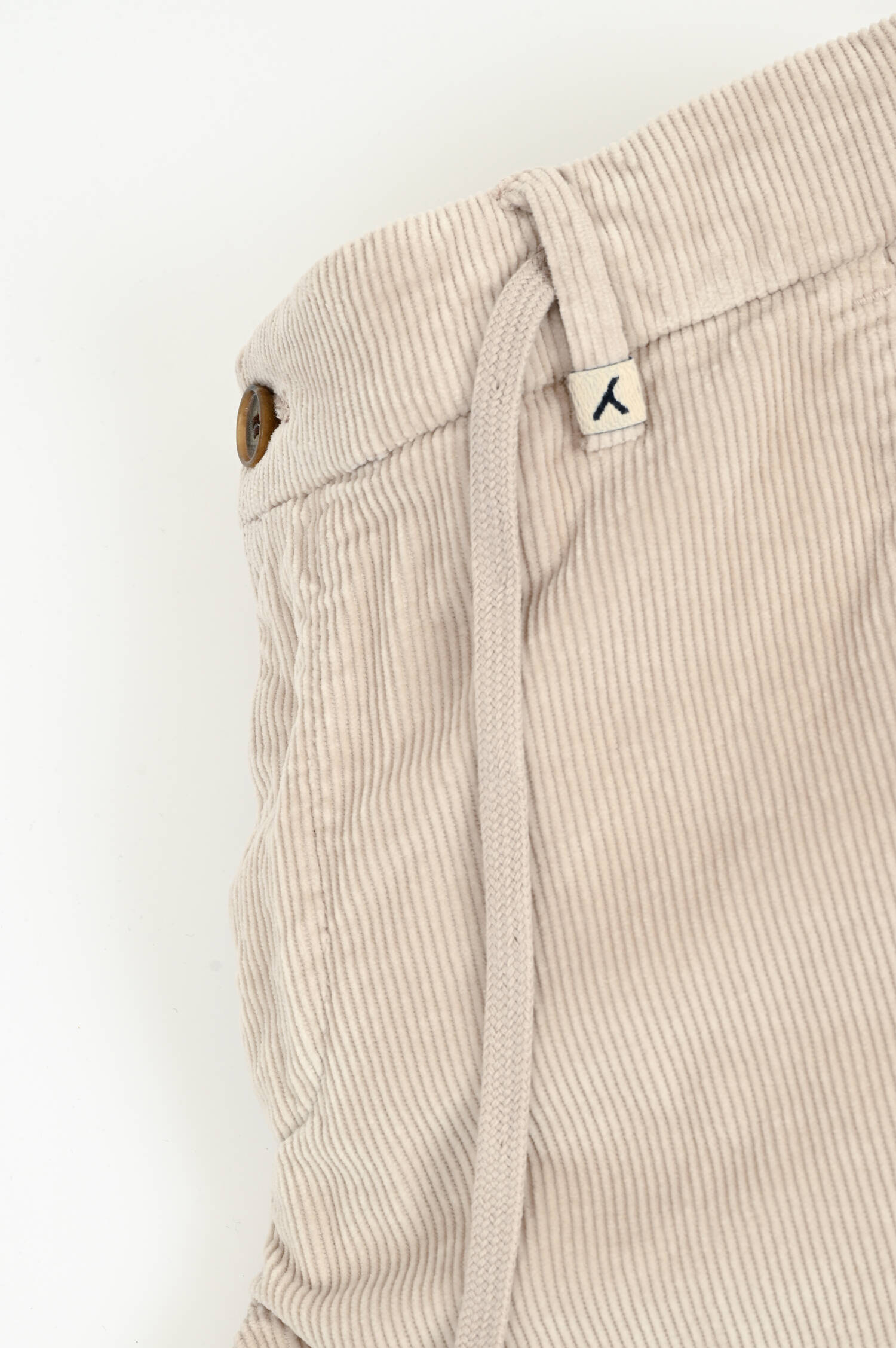Cordhose mit Tunnelzug in Beige