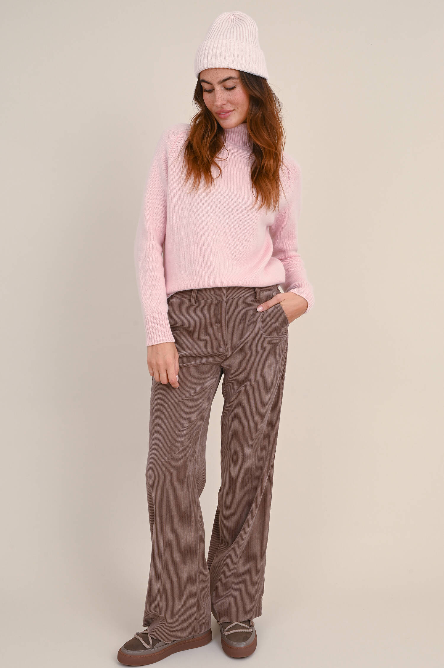 Midi-Mütze aus Cashmere in Rosa Midi-Mütze aus Cashmere in Rosa