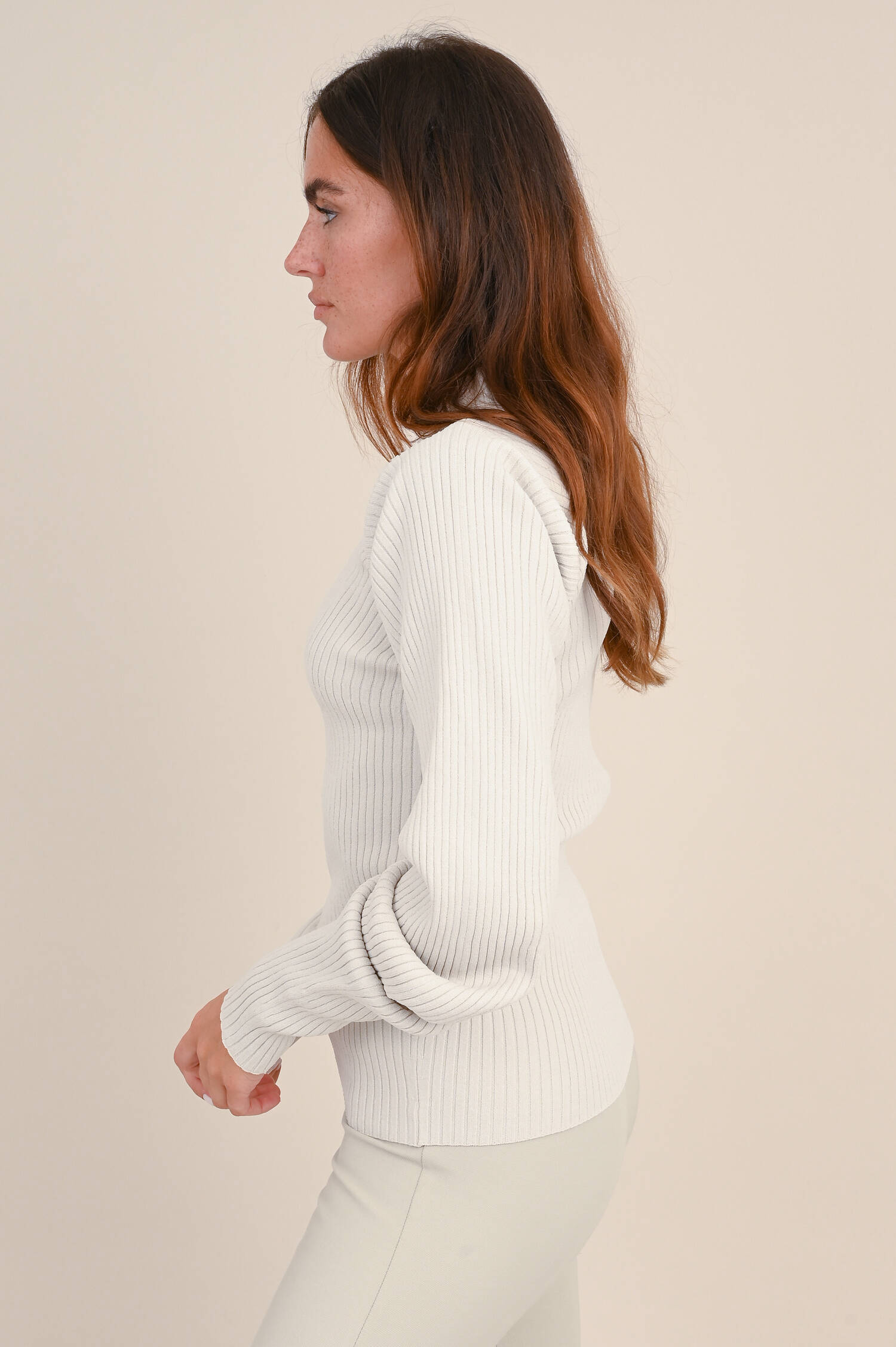 Viskose Strickpullover MARINA in Natur Viskose Strickpullover MARINA in Natur