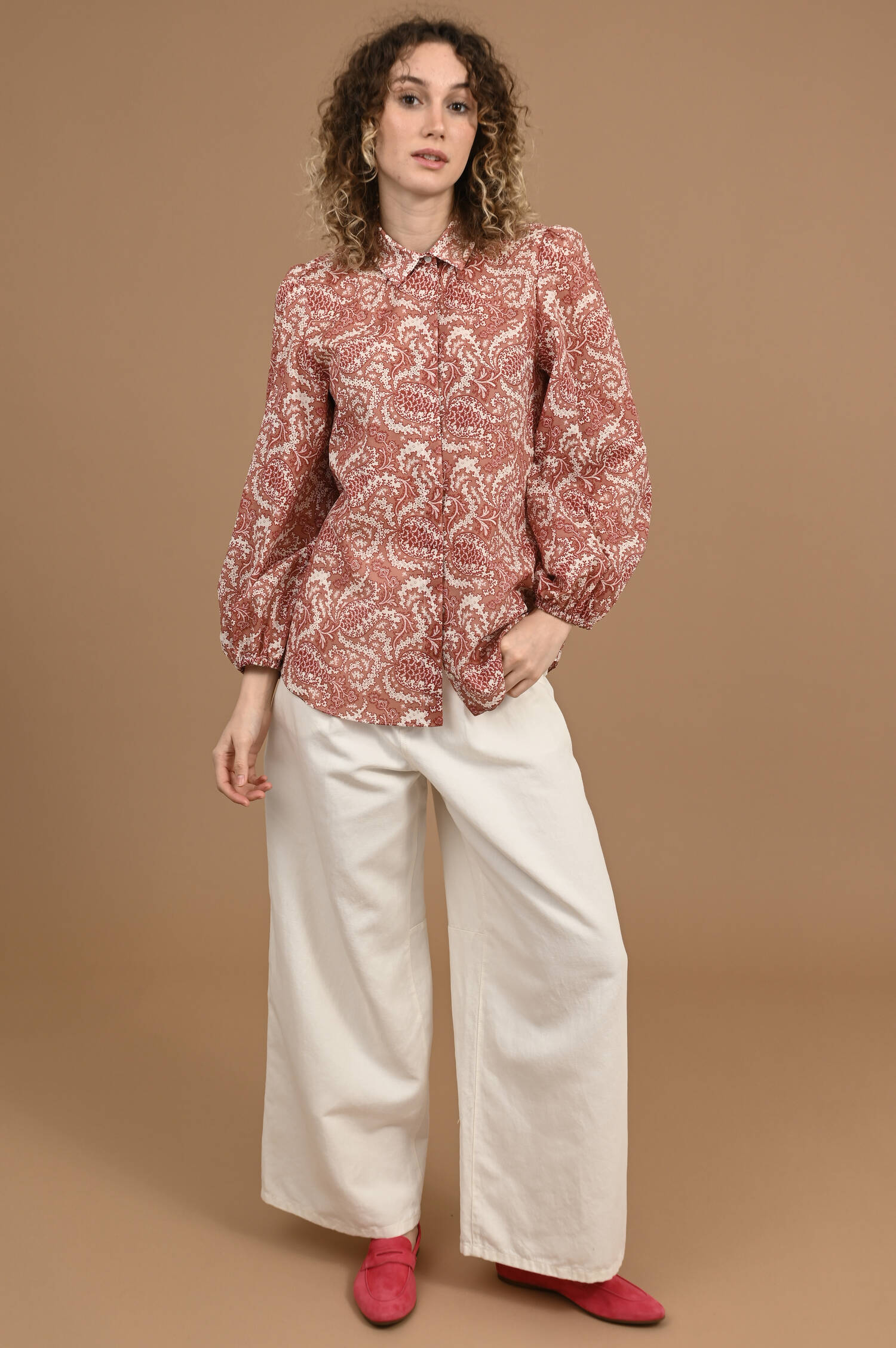 Wide-Leg Jeans ALOA in Weiß