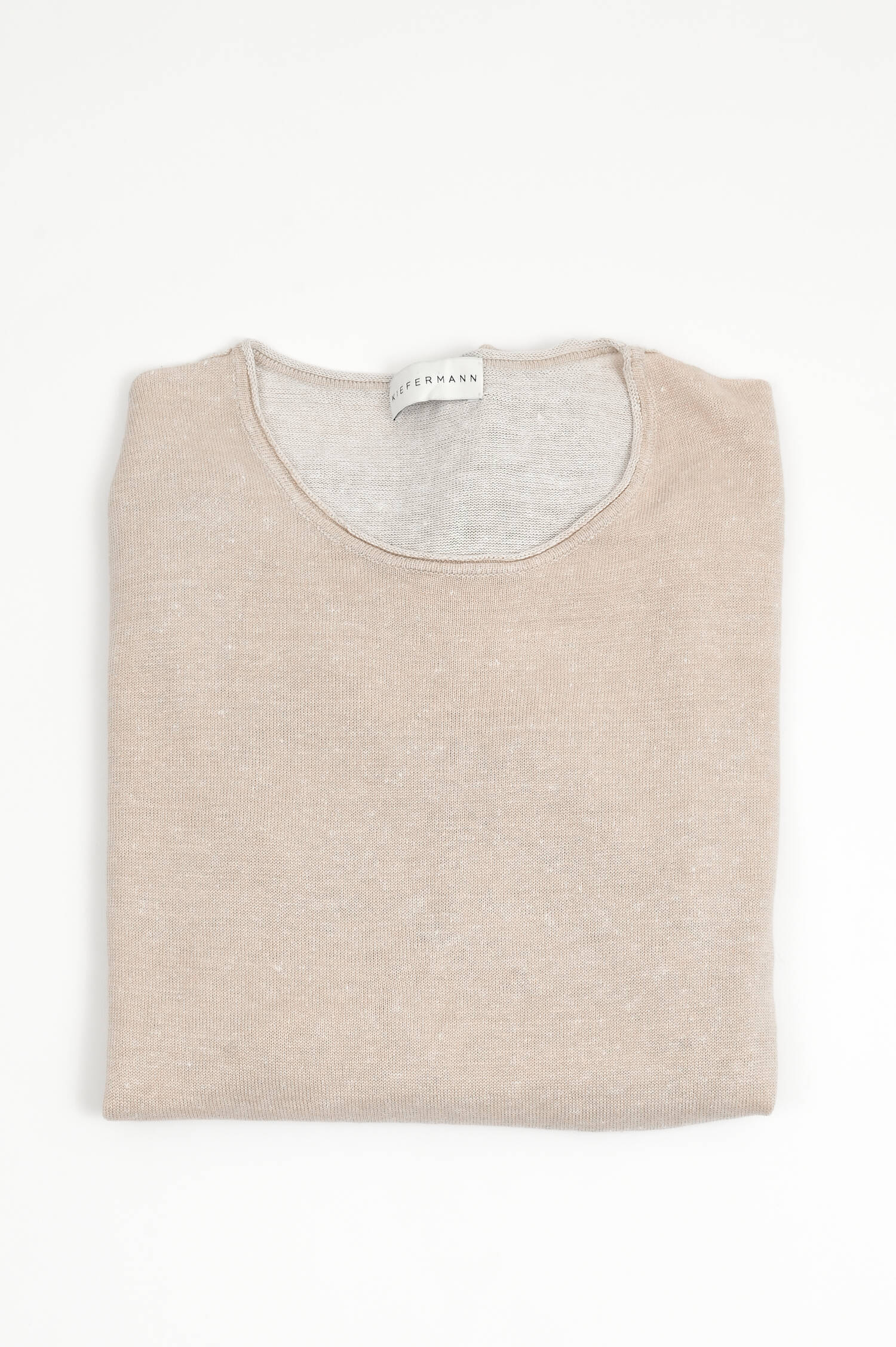 Langarm-Shirt aus Leinen in Beige