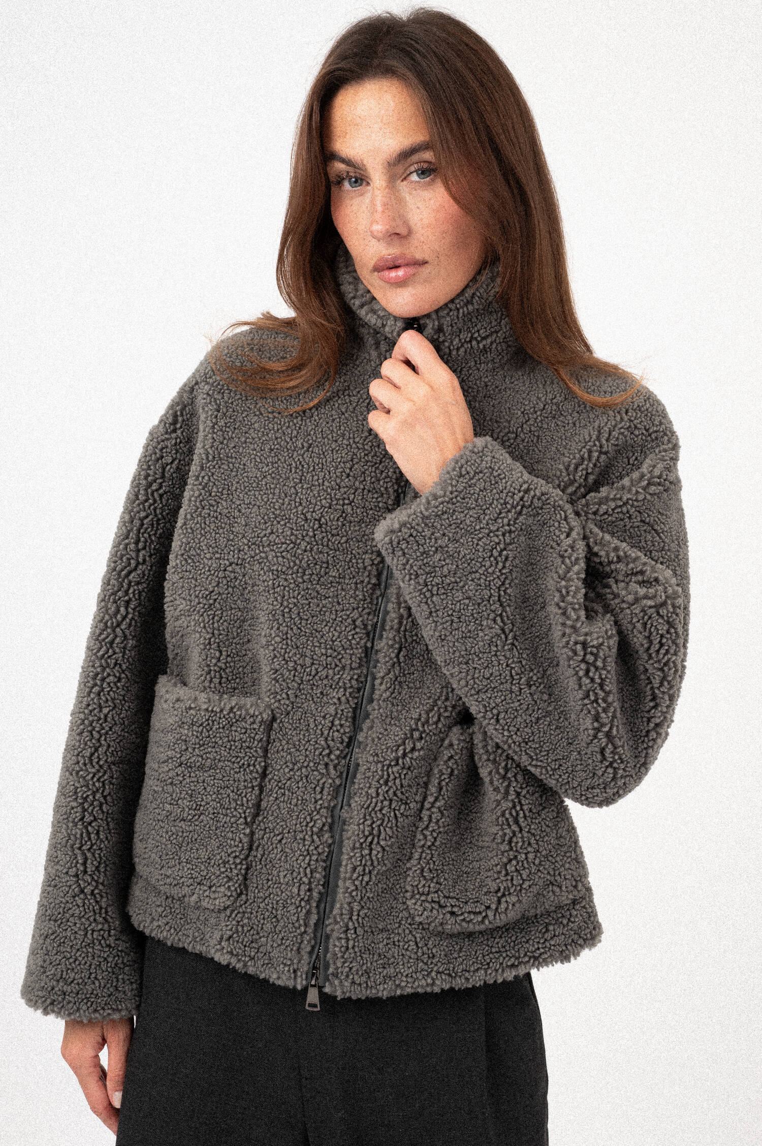 Teddy-Jacke YOGI in Grau