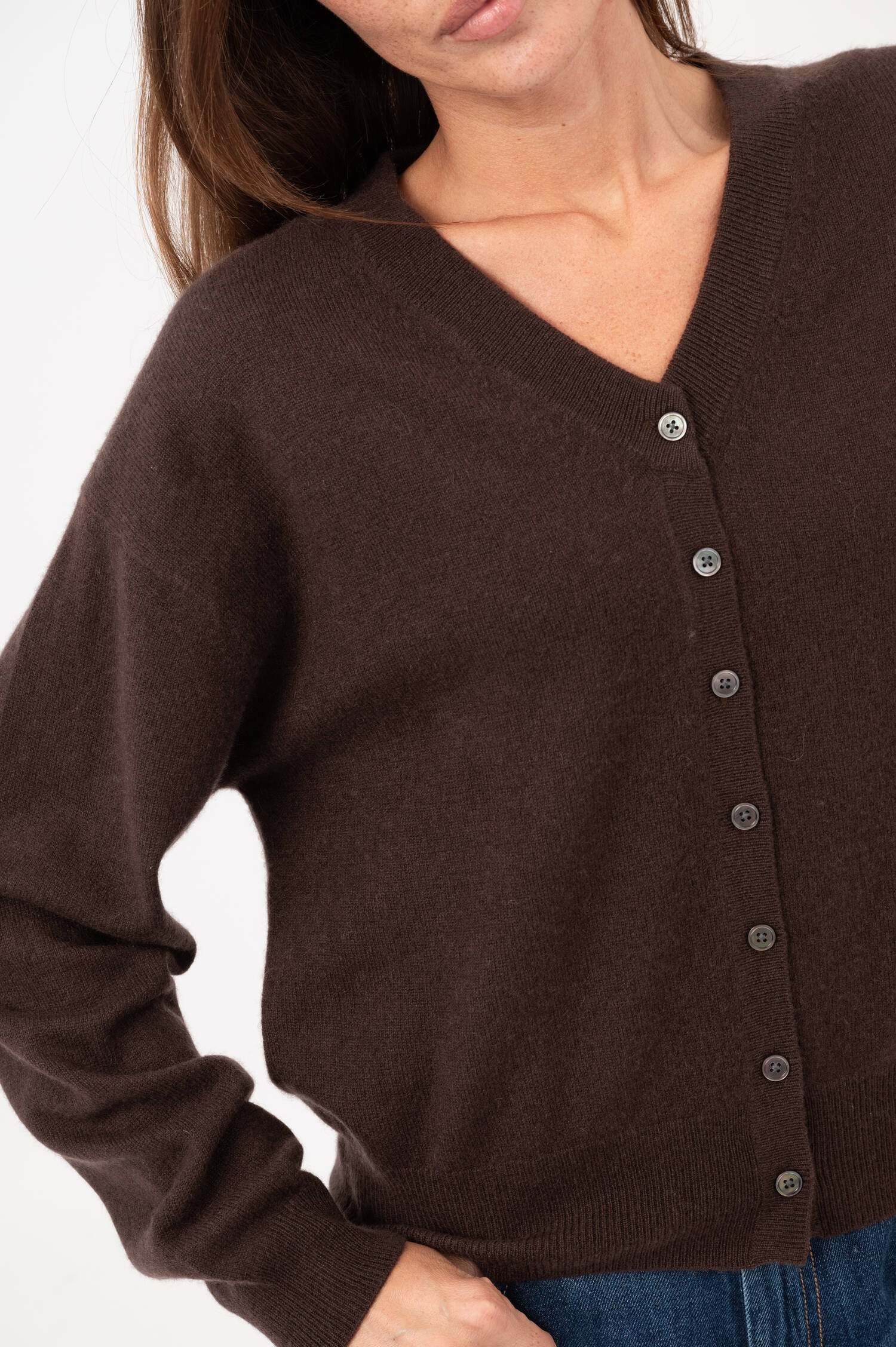 Cashmere-Cardigan in Braun Cashmere-Cardigan in Braun