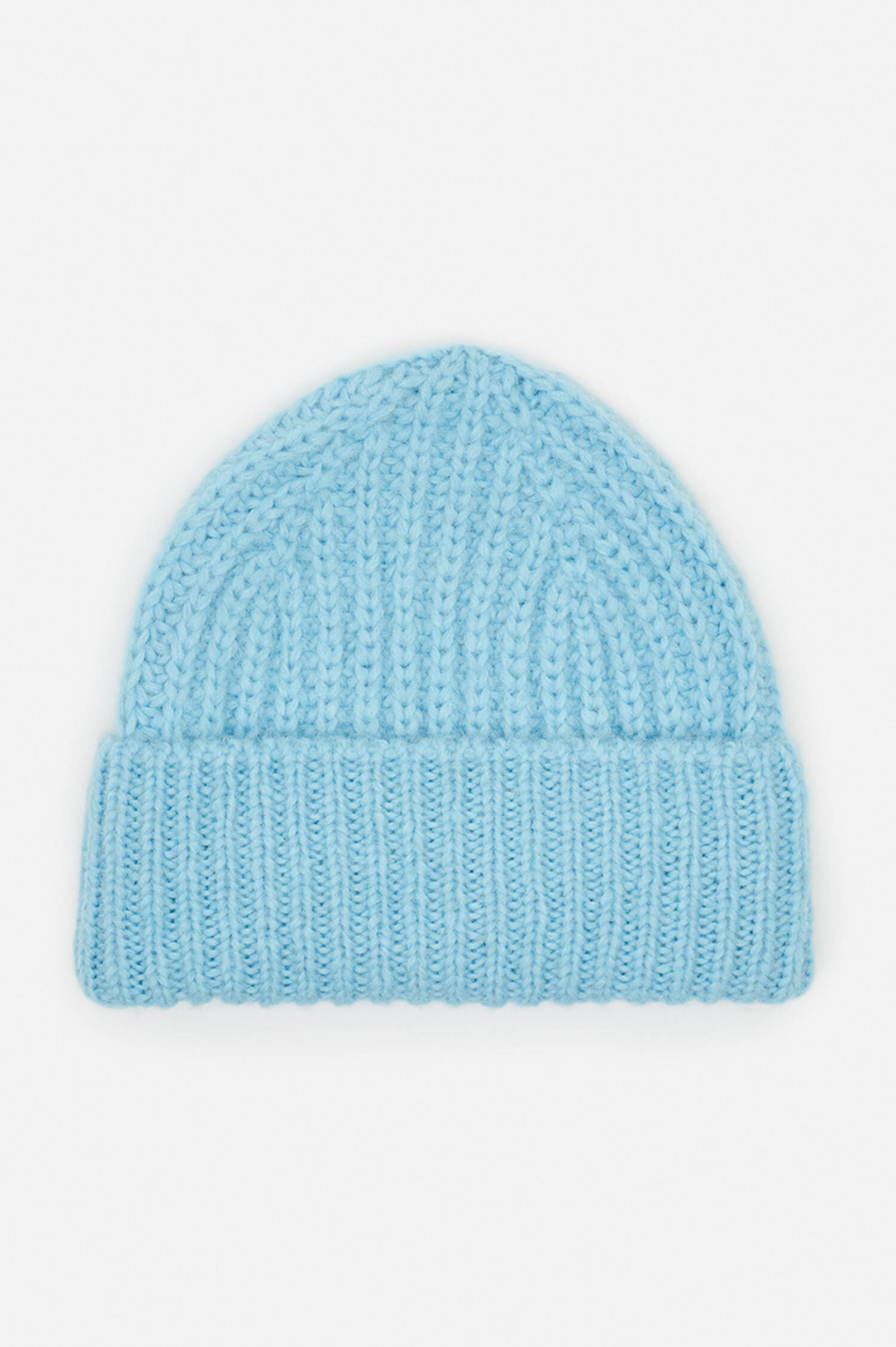 Kaschmir Rippstrick-Mütze in Hellgrau