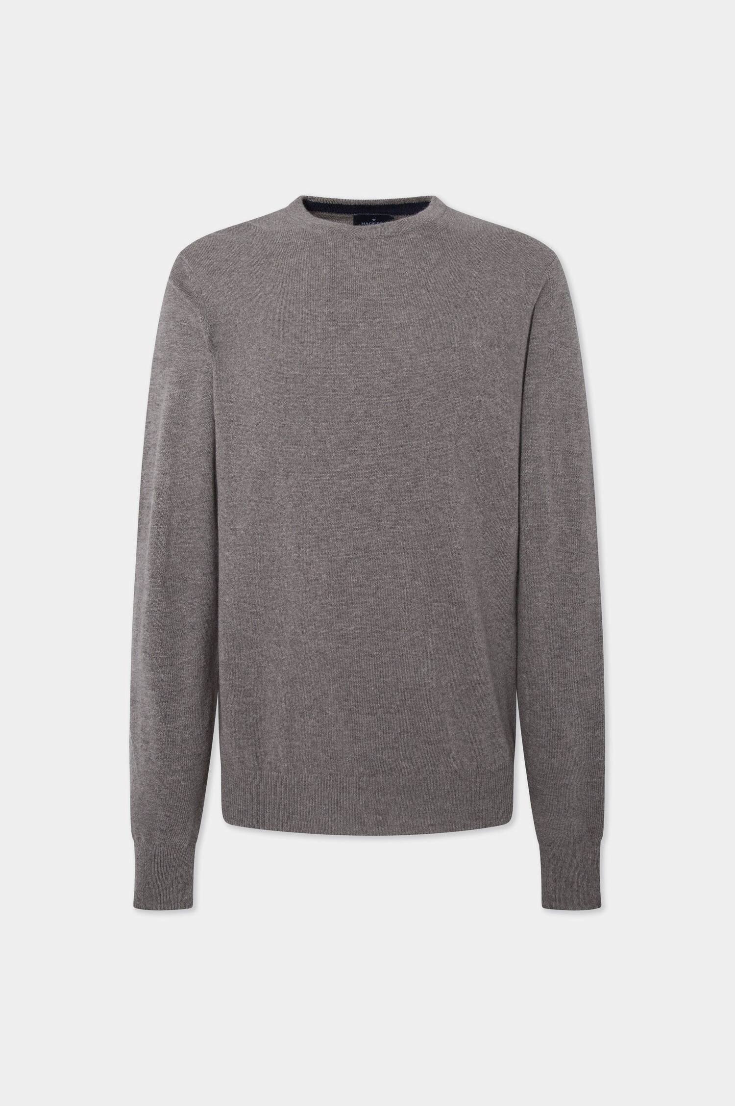 Rundhals-Pullover in Taupe Rundhals-Pullover in Taupe