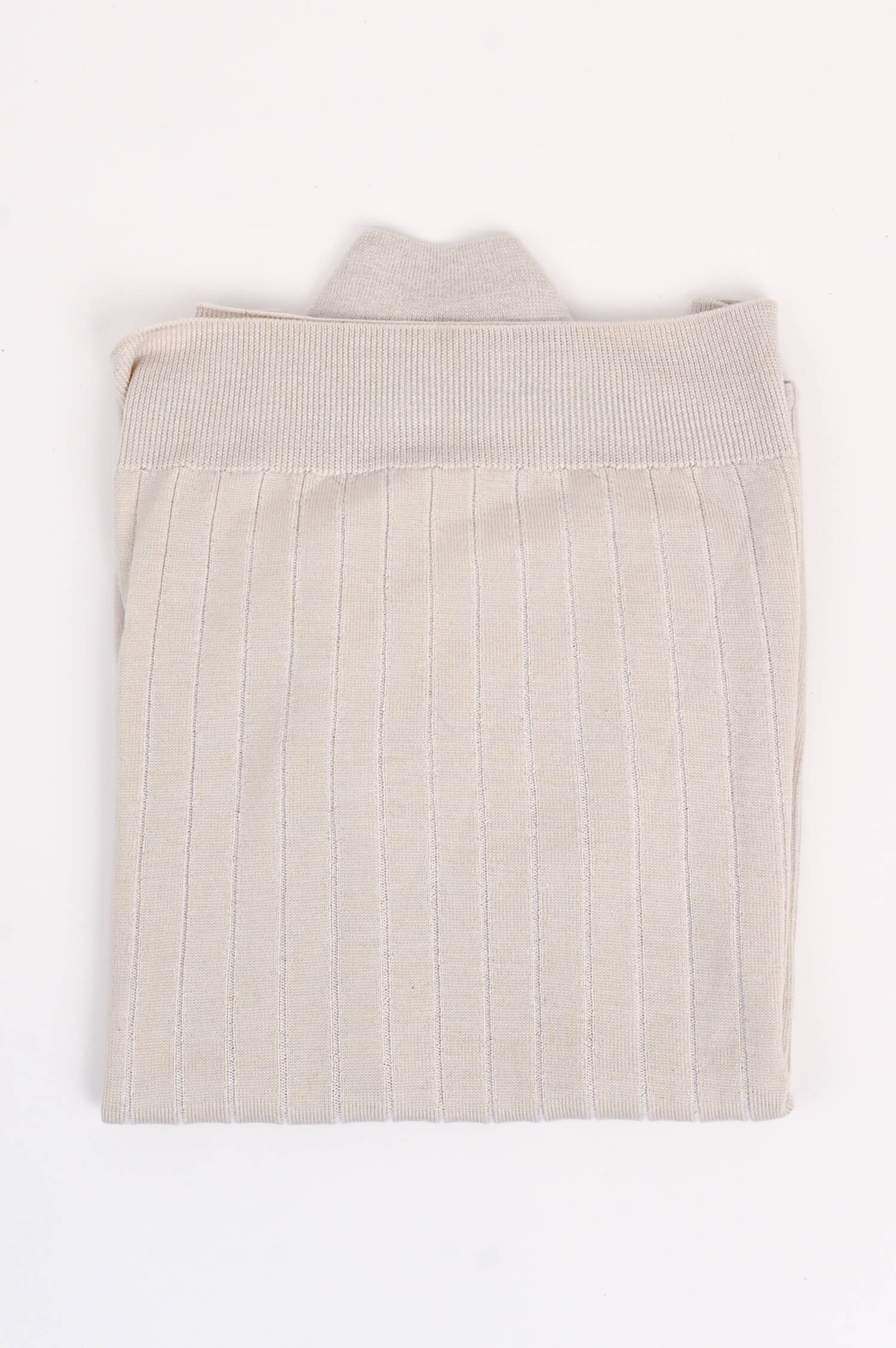 Ripp-Poloshirt in Beige