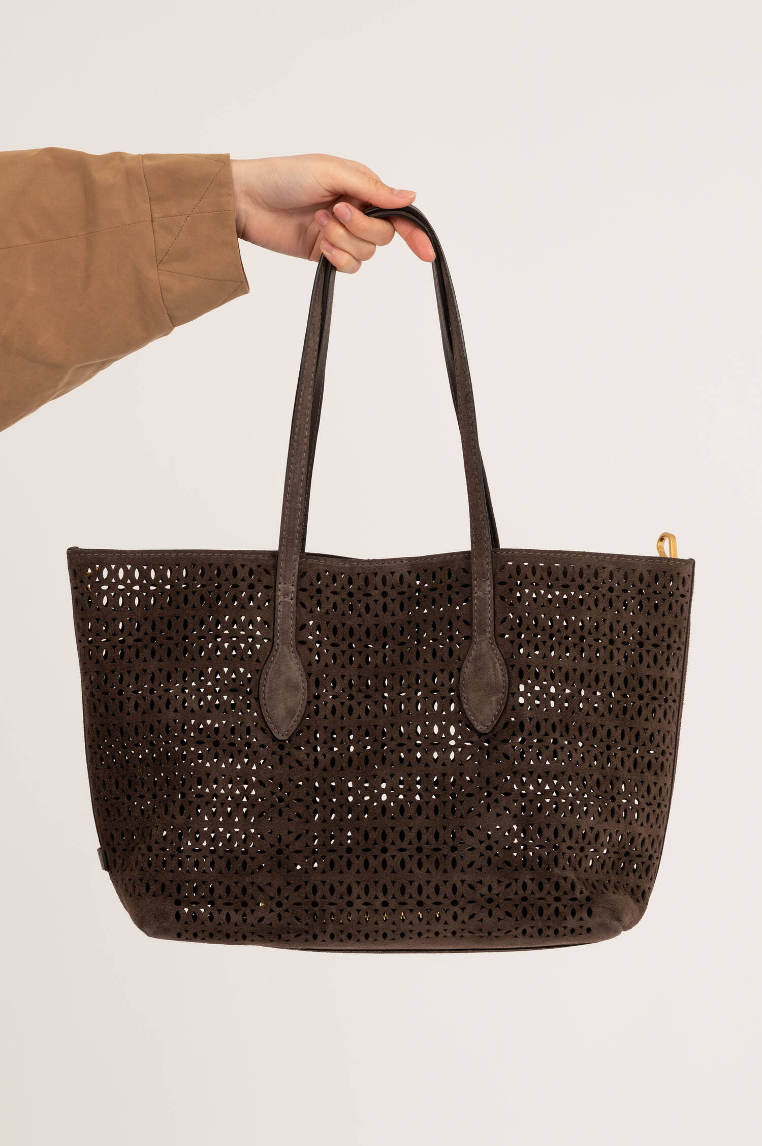 Veloursleder Tasche MASHUP in Moka