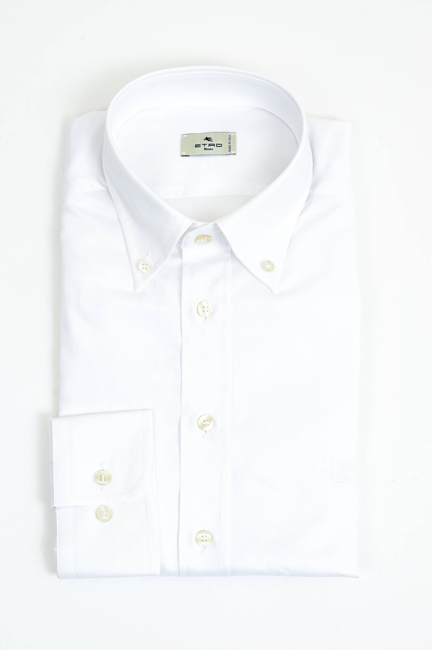 Piqué-Baumwollhemd in Weiß Piqué-Baumwollhemd in Weiß